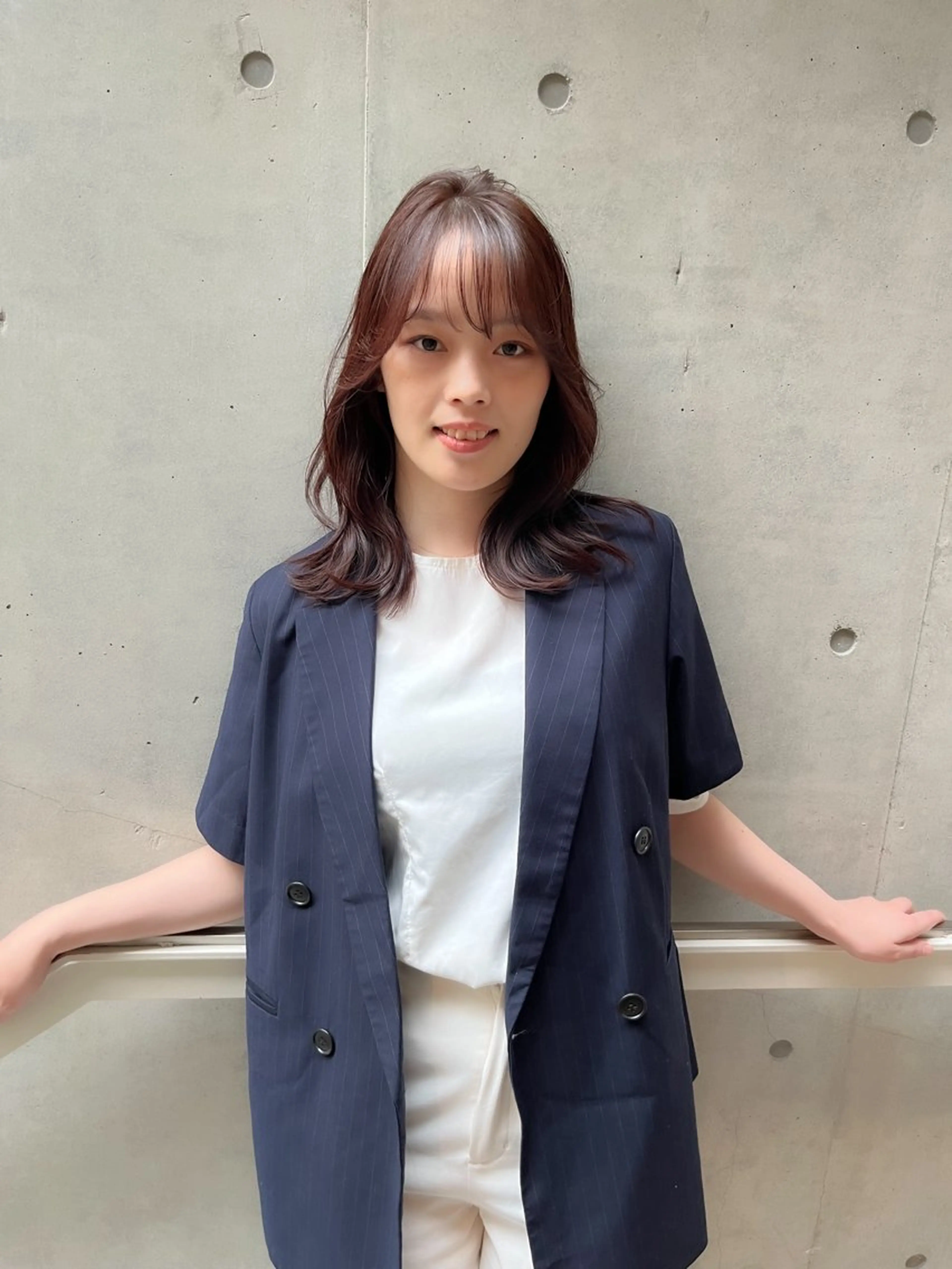 セミロング カラー ヘアアレンジ カット ヘアカラー トリートメント 坂本 理輝のヘアスタイル