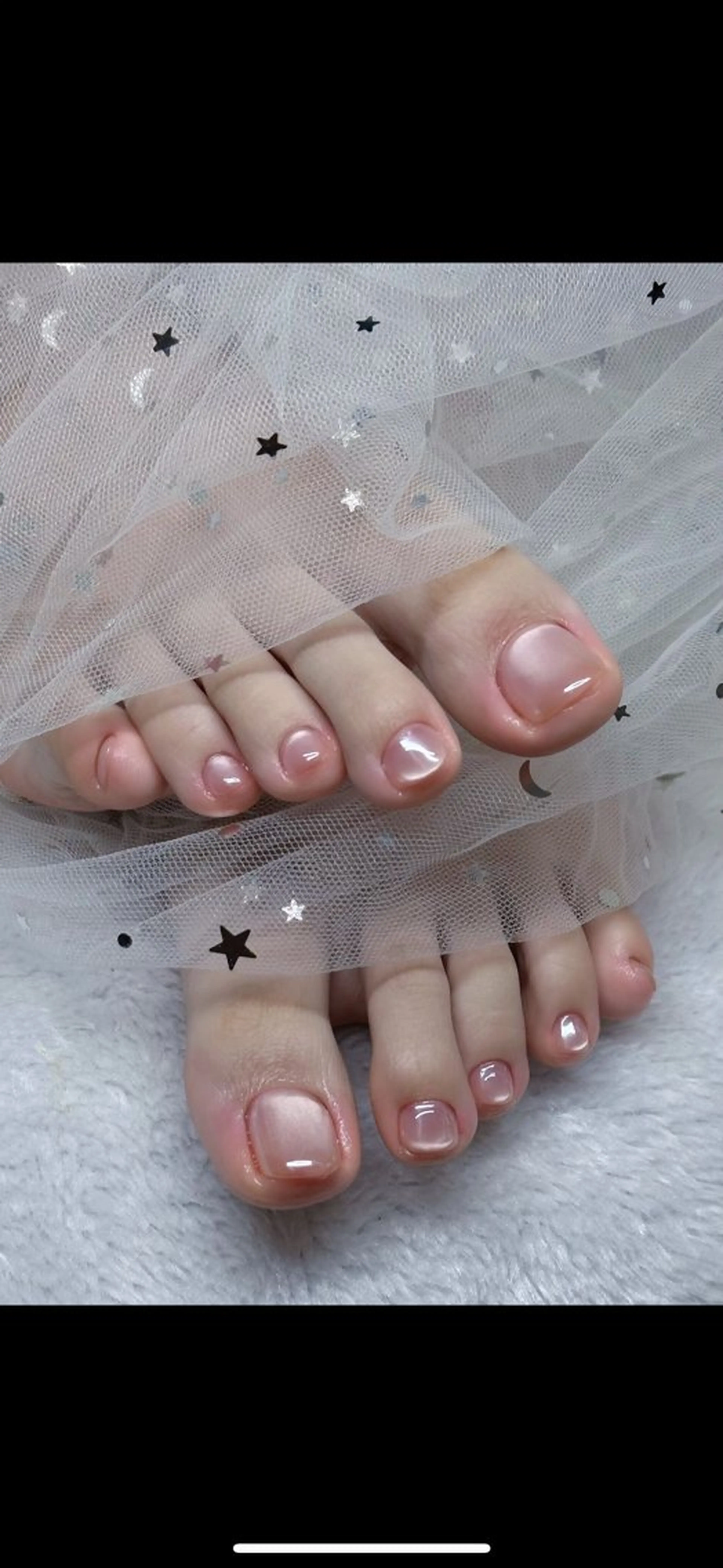 フッ卜ワンカラ/ラメ/マグネトネイルの写真