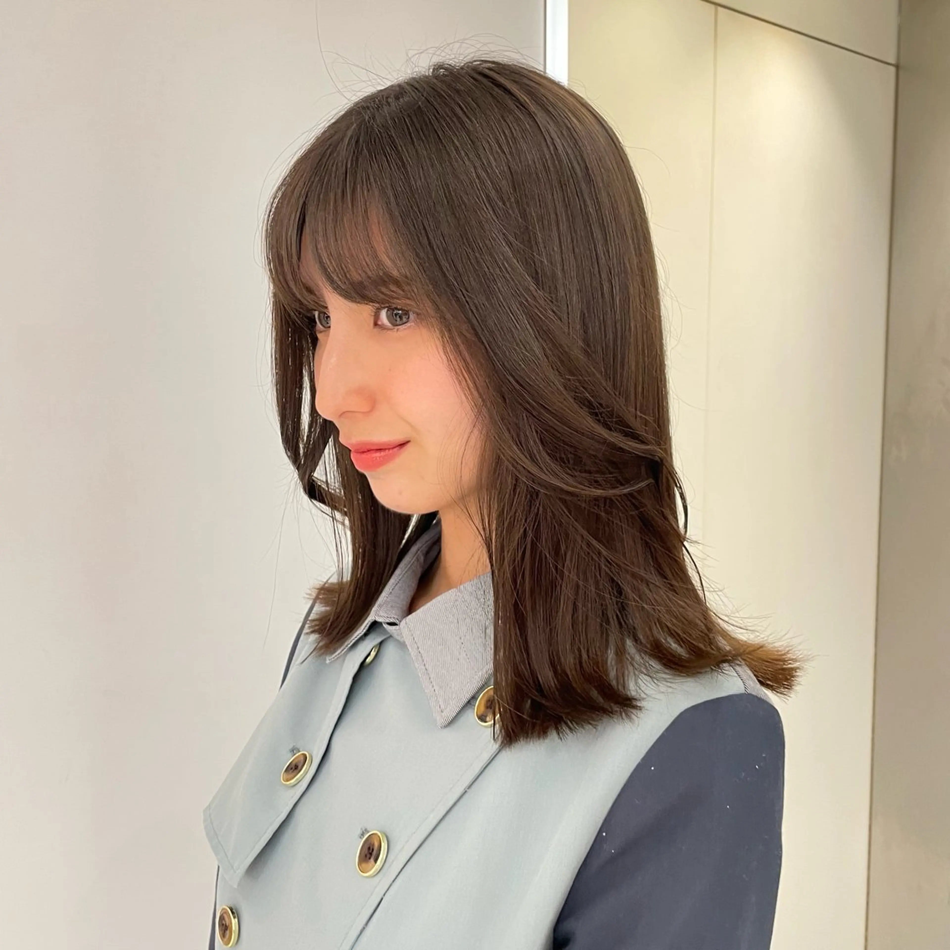 ミディアム カラー ヘアカラー トリートメント 垢抜けヘア 韓国ヘア銀座近下菜央のヘアスタイル