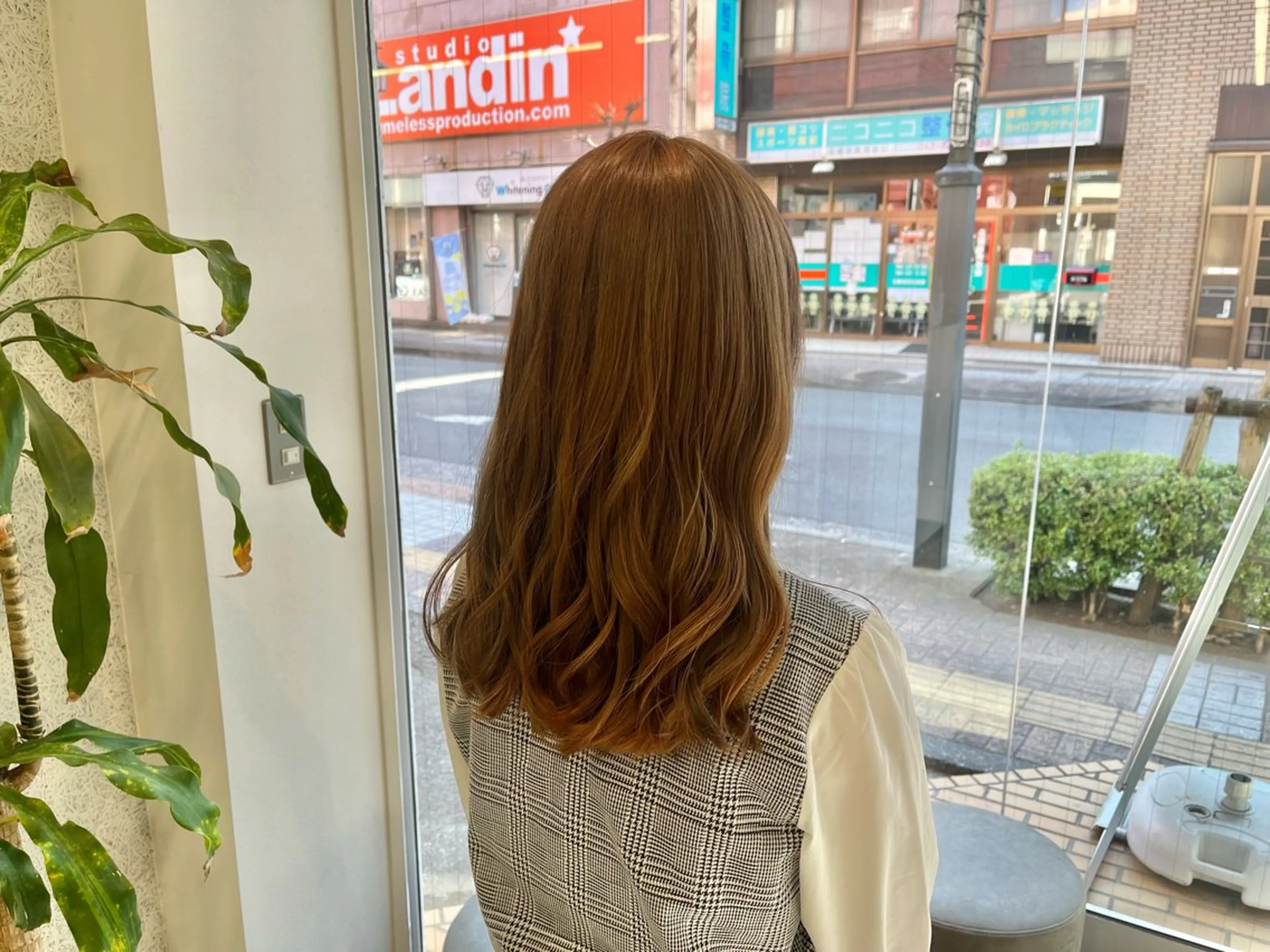 セミロング カラー ヘアアレンジ 🍓ハイライト/ 艶髪/韓国/新谷🌈のヘアスタイル