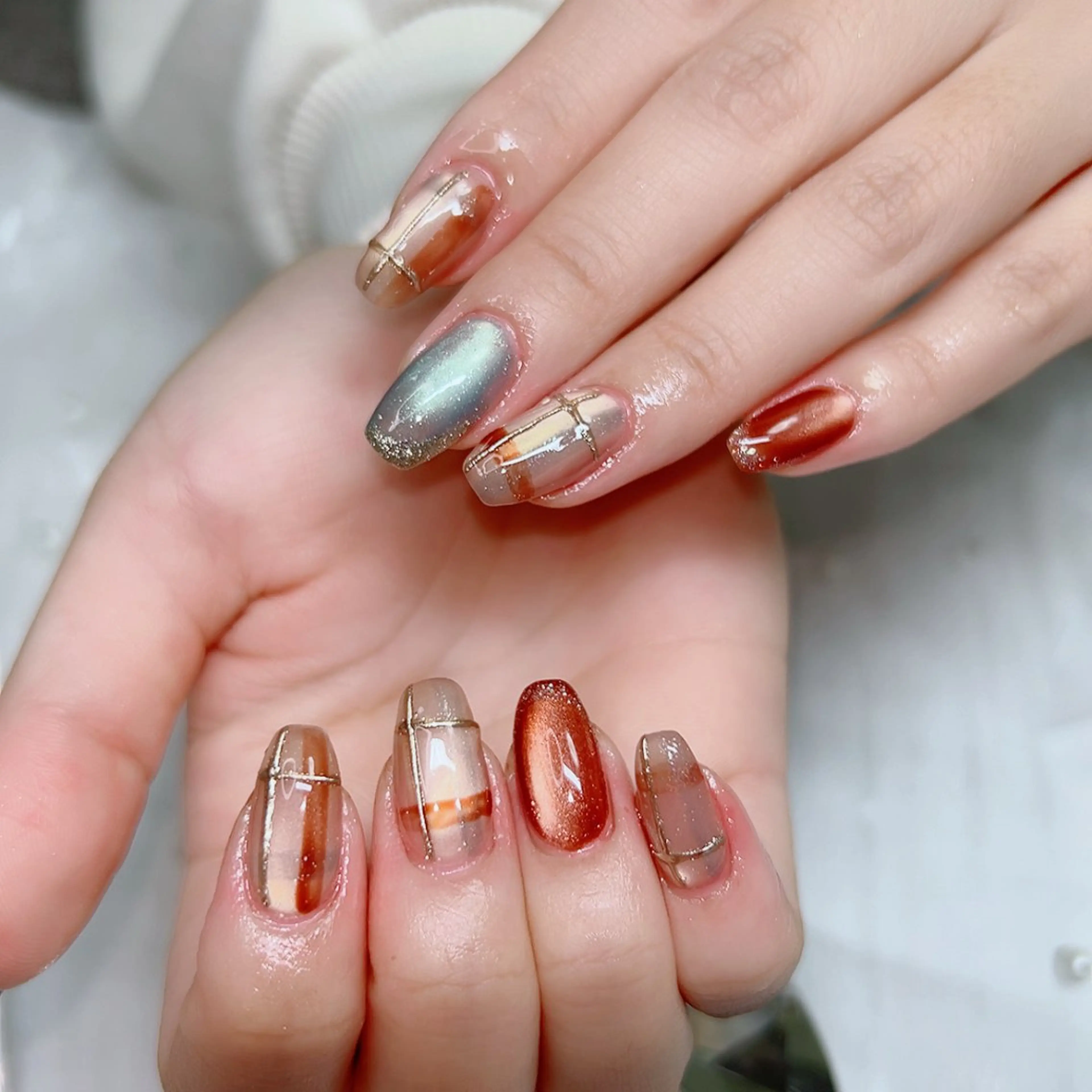 ネイル アートネイル フレンチネイル ジェルネイル グラデーション マグネットネイル Cute Tips nailのネイルデザイン