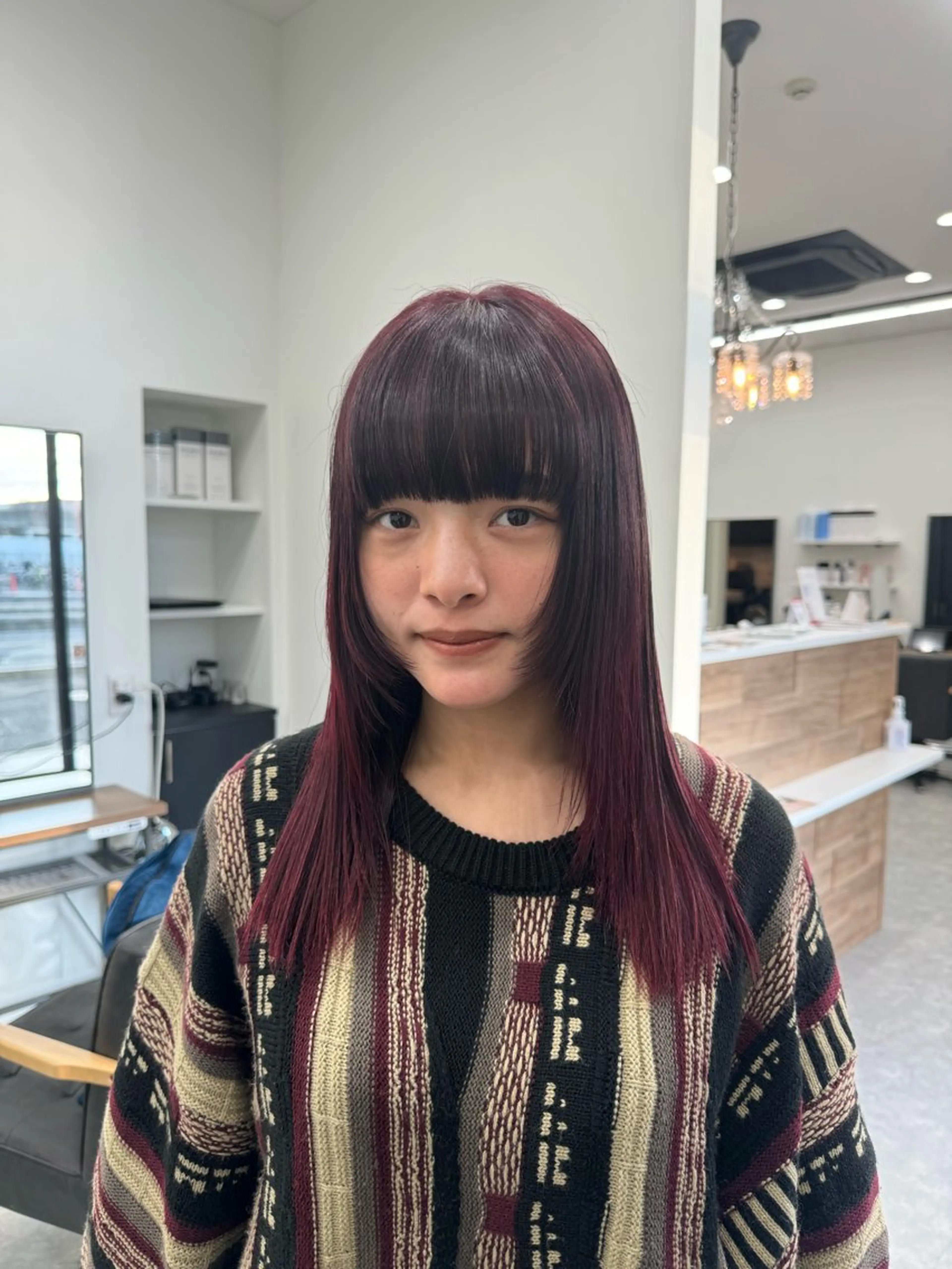 セミロング カラー 𝘀𝗮𝗲/柏の葉 / パーマモデルのヘアスタイル