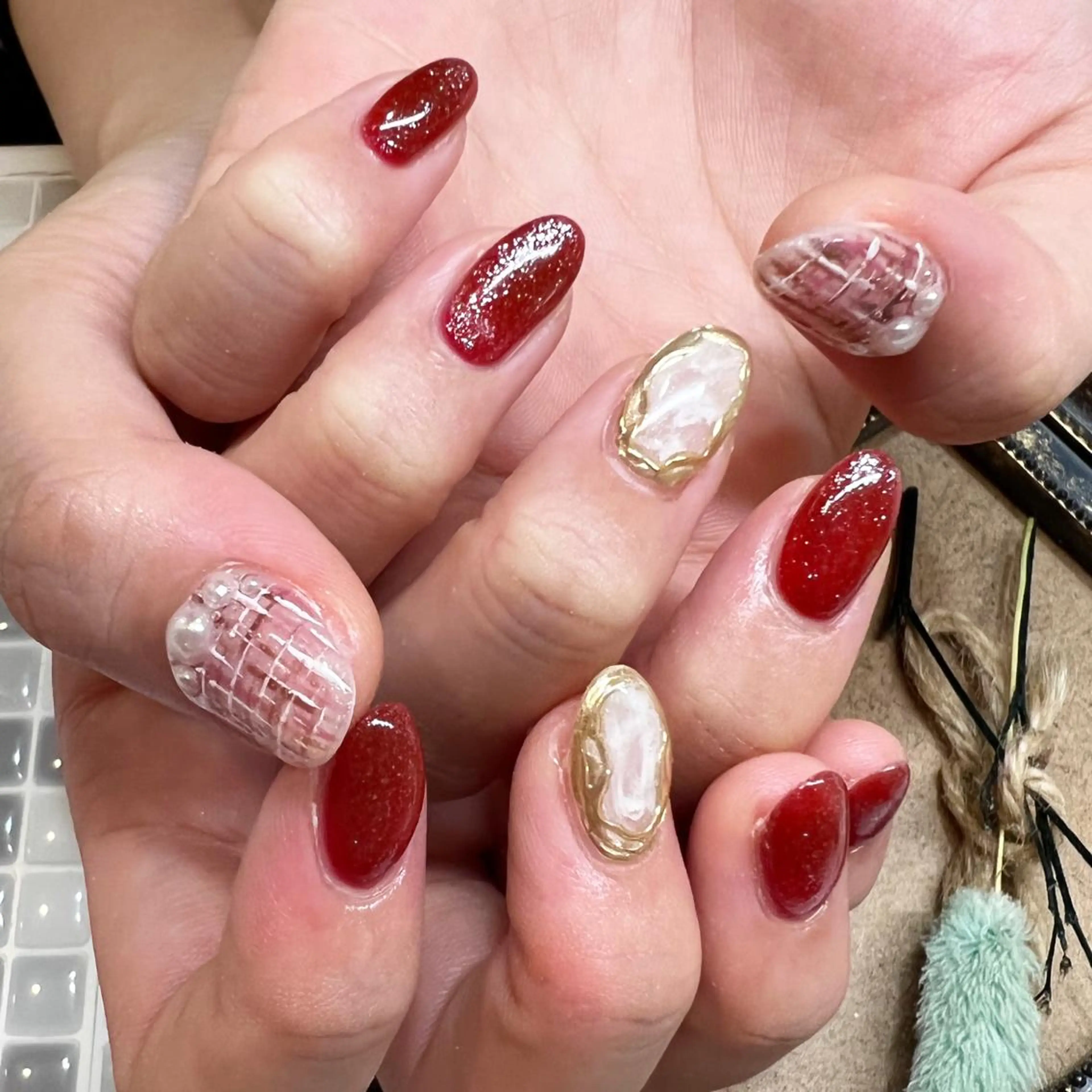 ネイル ツイードネイル ♡Nailist yui♡のネイルデザイン