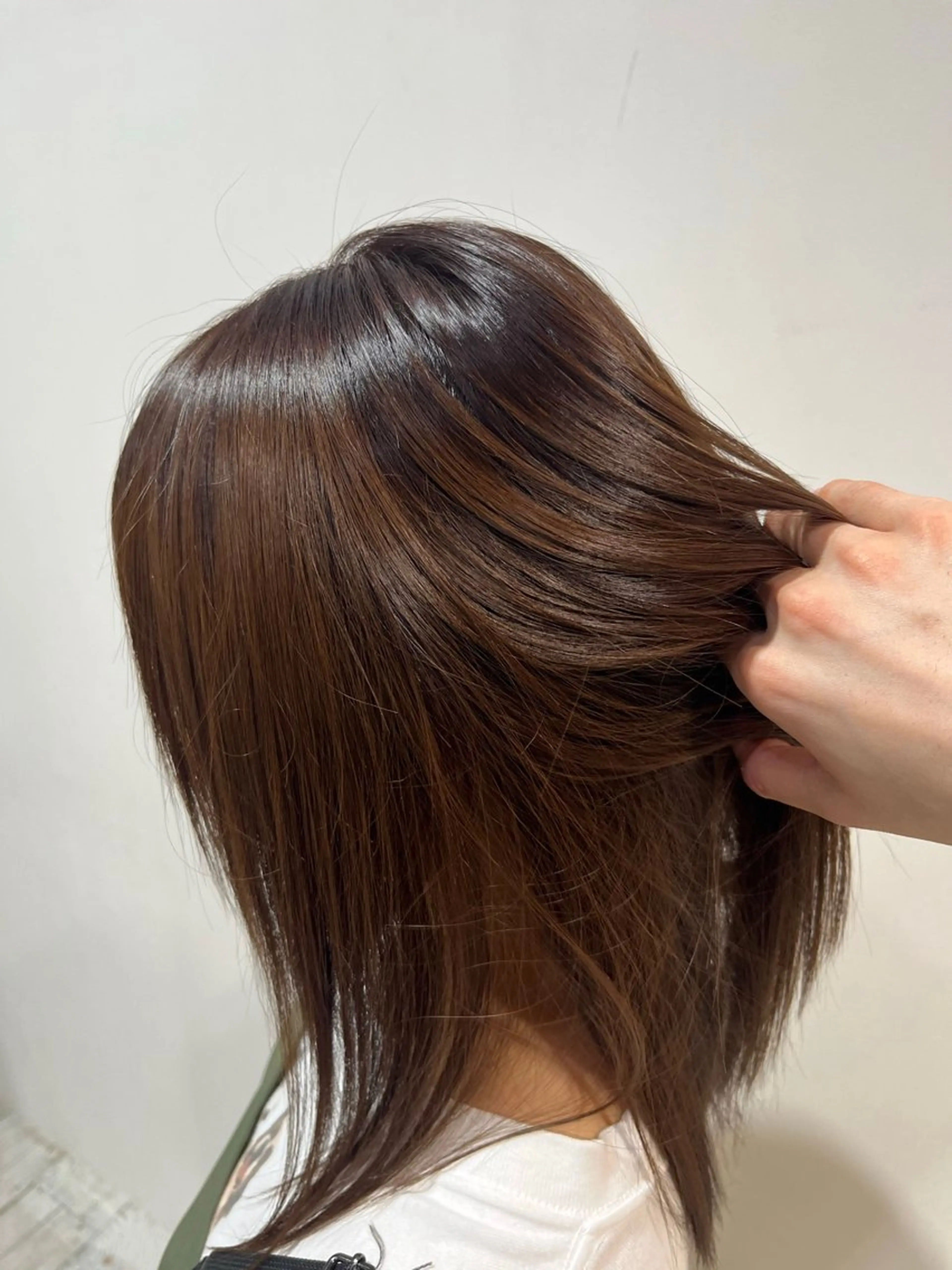 セミロング カラー オレンジ 冨田 昌亮のヘアスタイル