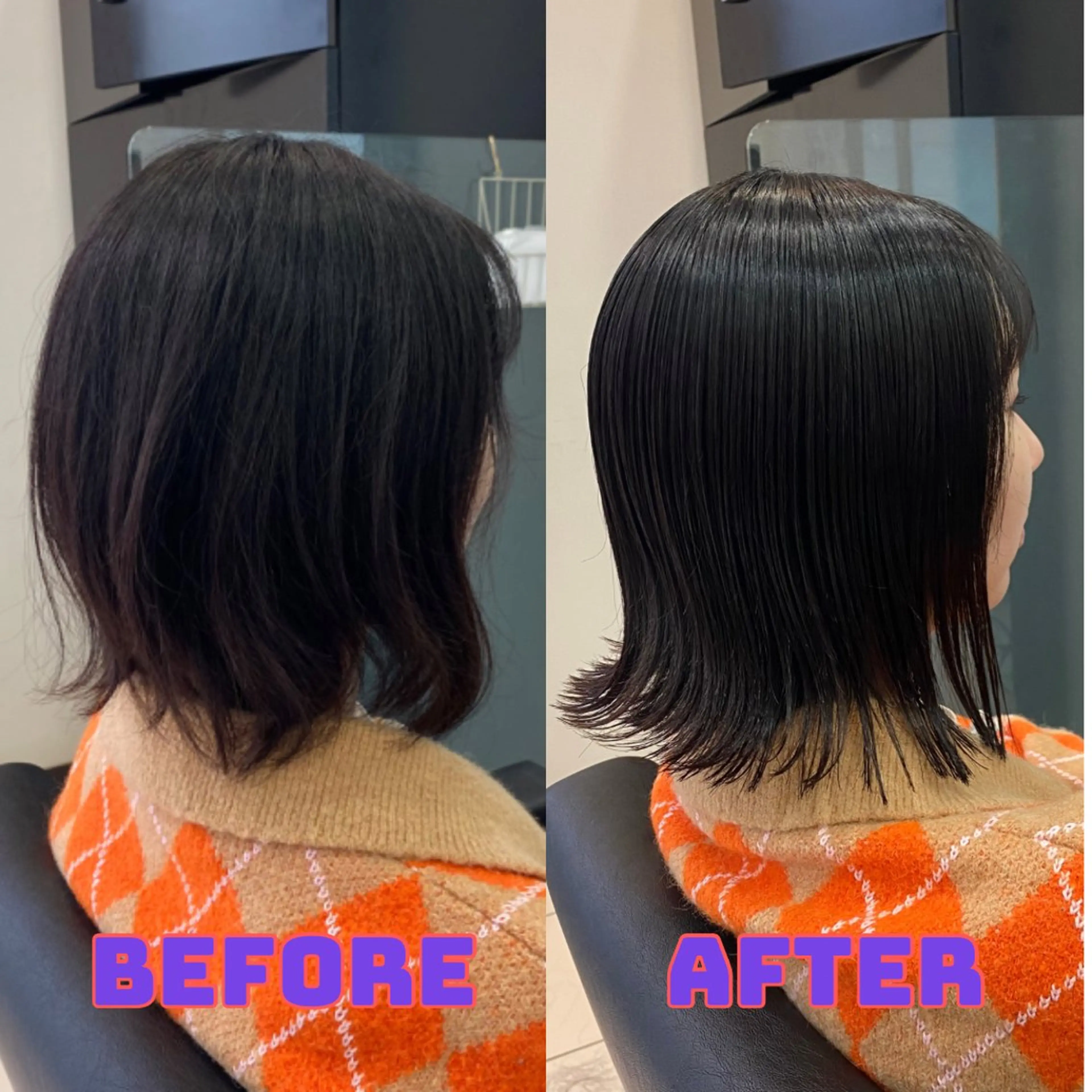 ショート カット ヘアカラー トリートメント YASU🍎ボブ/ 赤系カラー/髪質改善のヘアスタイル