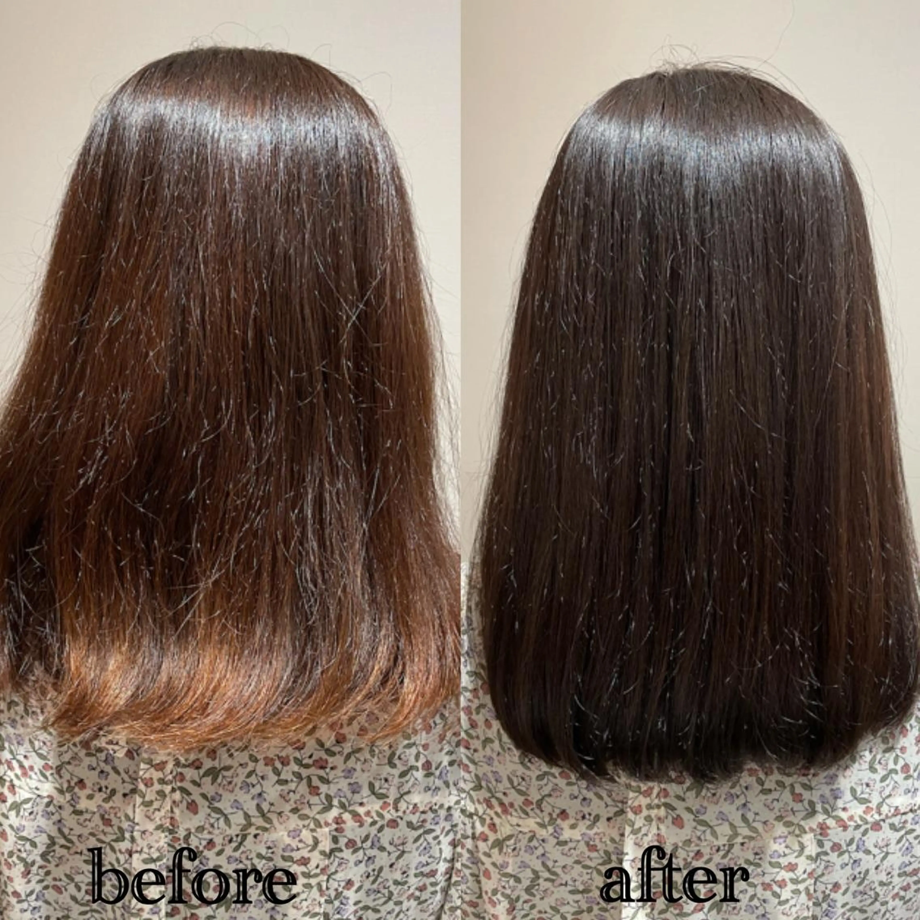 セミロング カラー イルミナカラー トリートメント カット ヘアカラー トリートメント Uhair 石川橋所属・韓国風ﾊﾟｰﾏ❁﻿ fu-ka❁艶ｶﾗｰのヘアスタイル