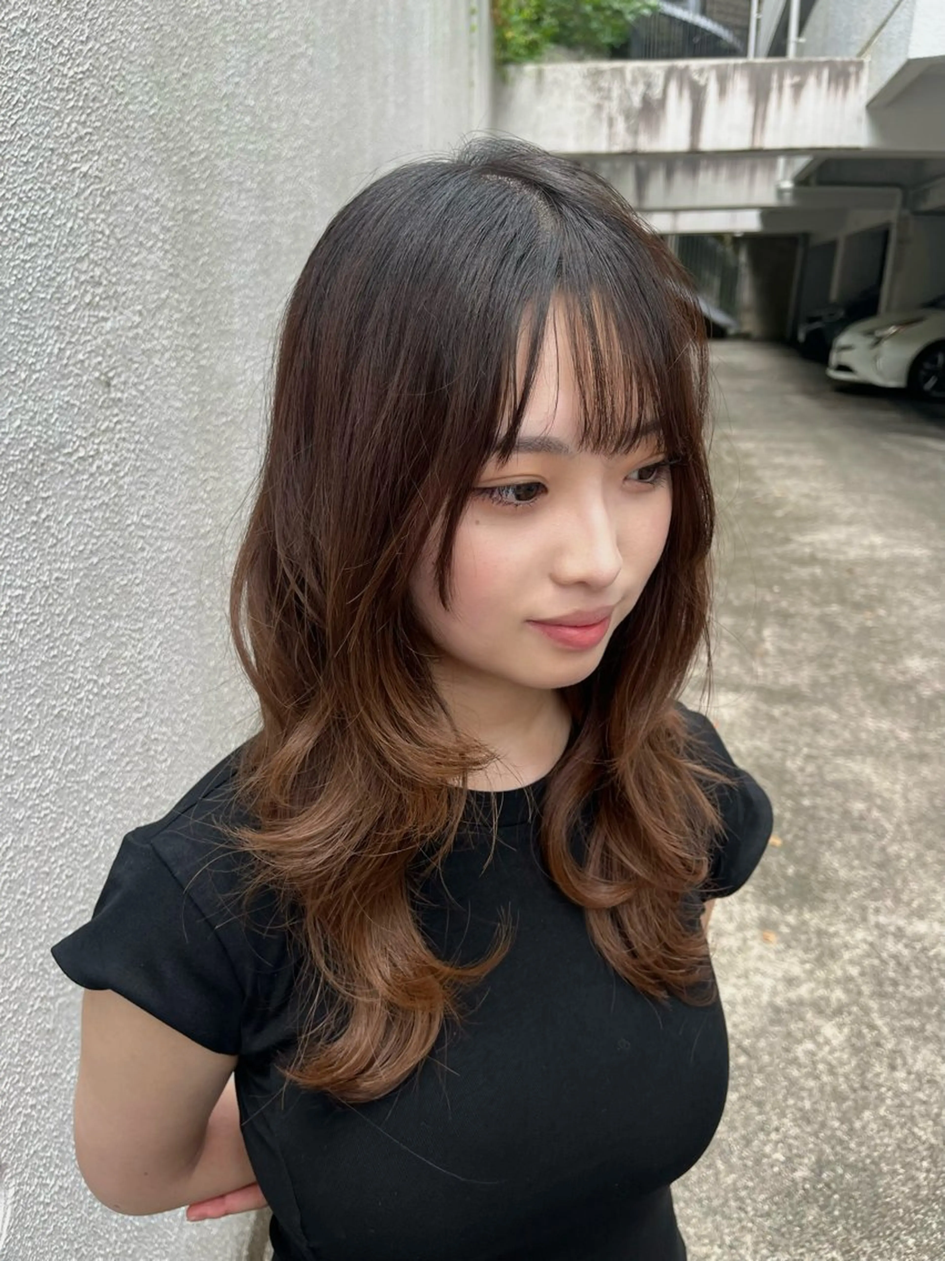 セミロング ハッシュカット 【艶髪カラー】 omiのヘアスタイル