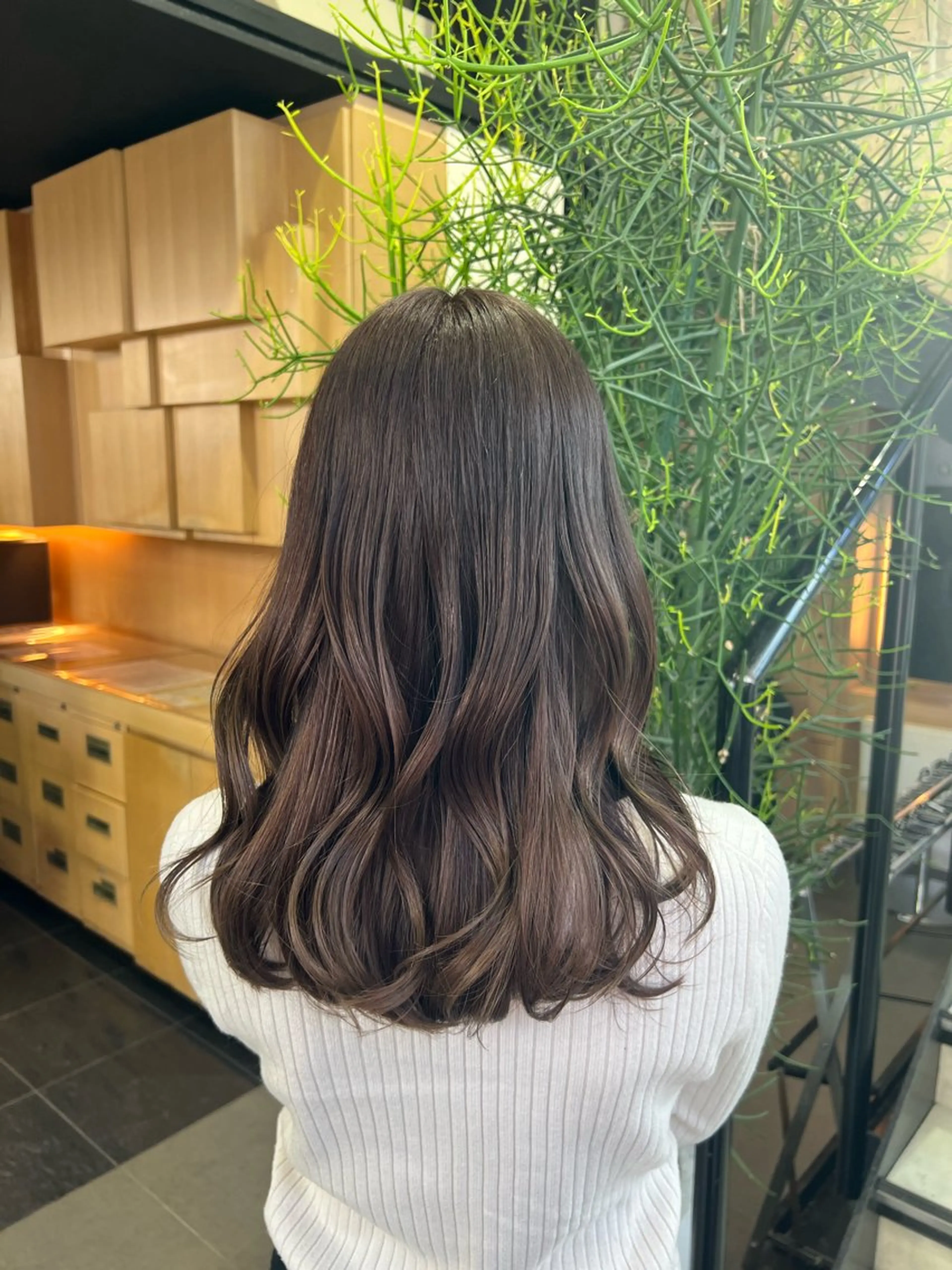 ミディアム ヘアカラー 暖色ｶﾗｰ/ﾚｲﾔｰ ｶｯﾄ/Yunaのヘアスタイル