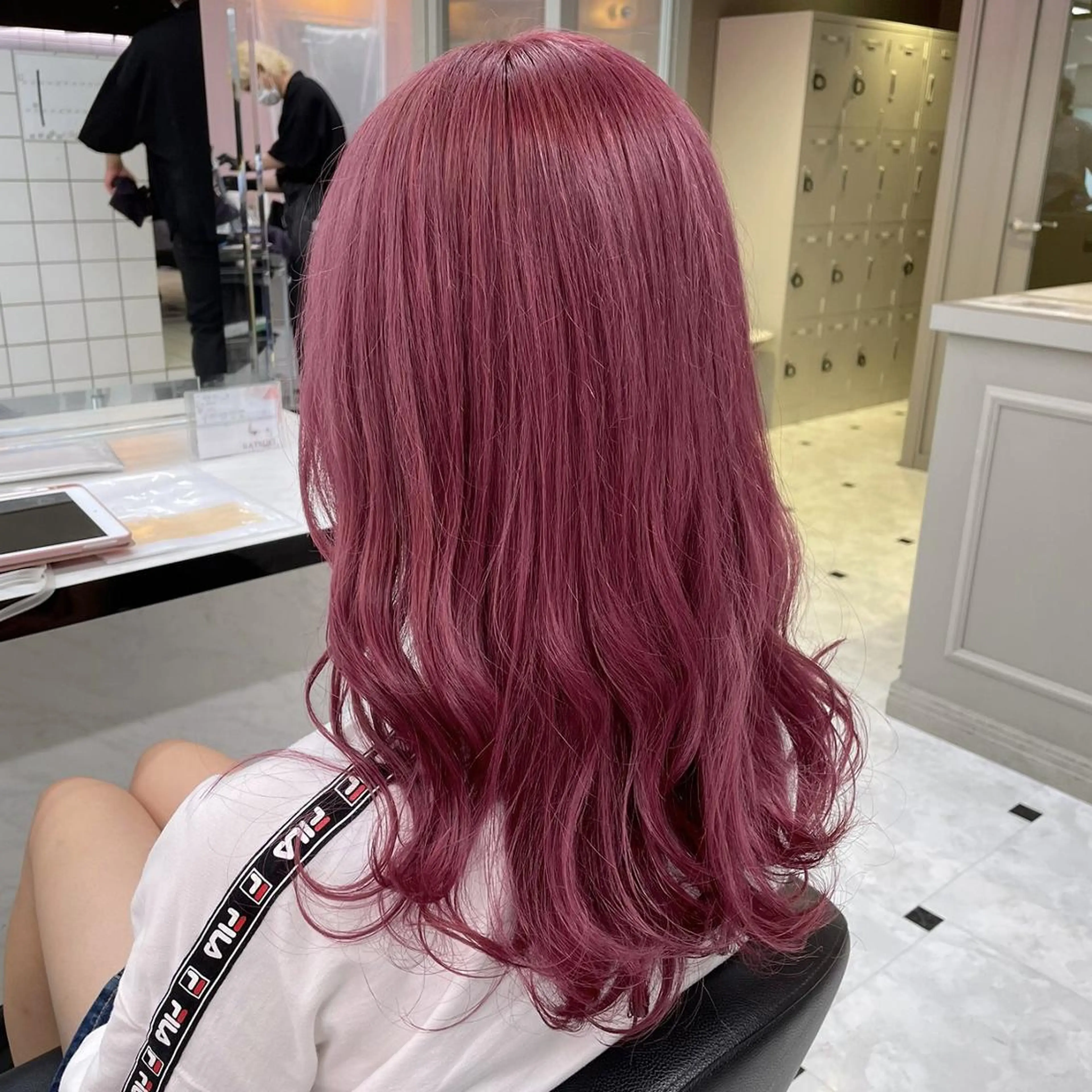 カラー ロング 🤎🎀ブリーチなし ピンクラベンダー🧸のヘアスタイル