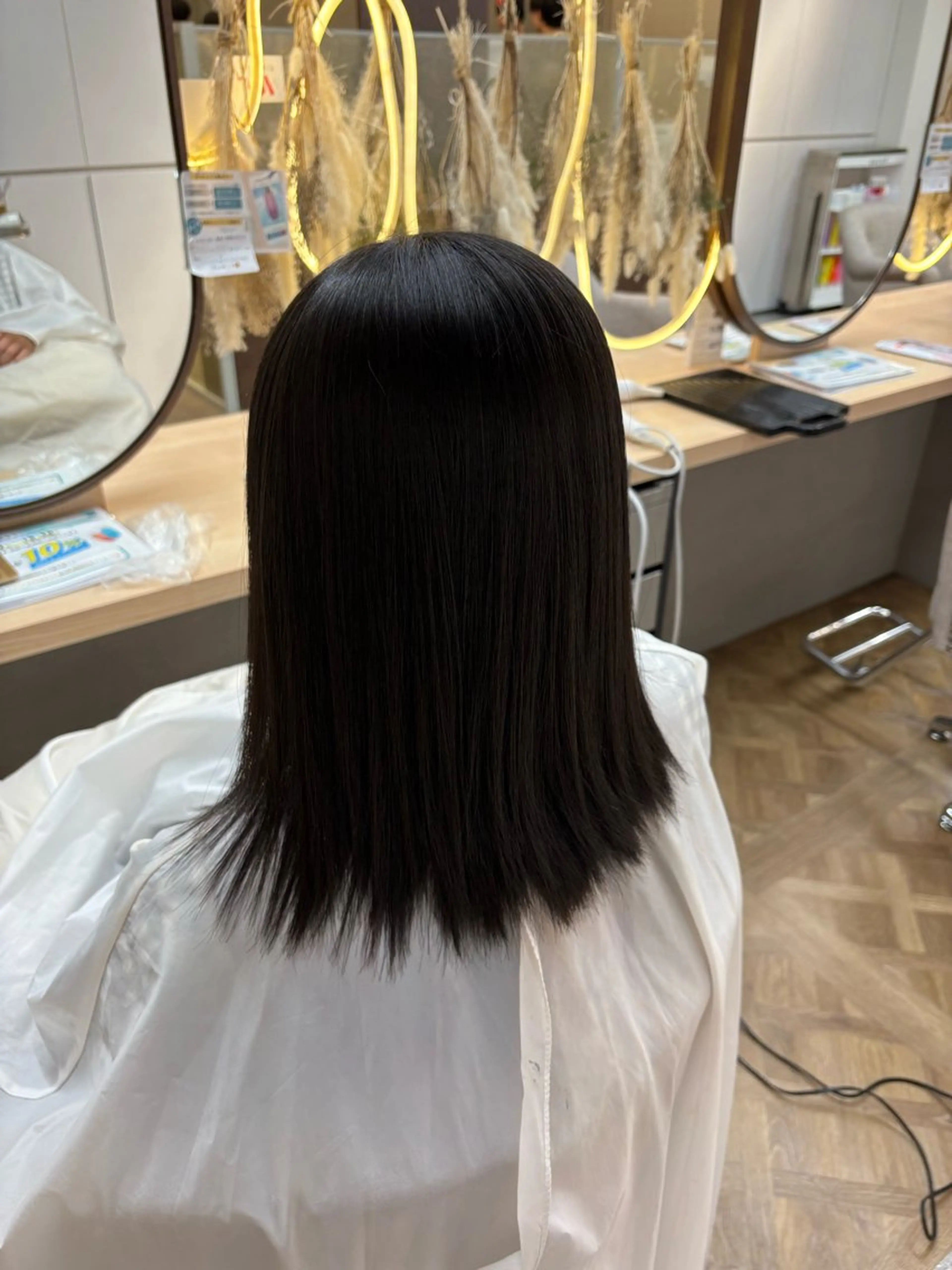 セミロング パーマ 縮毛矯正 あいり 福岡美容師のヘアスタイル