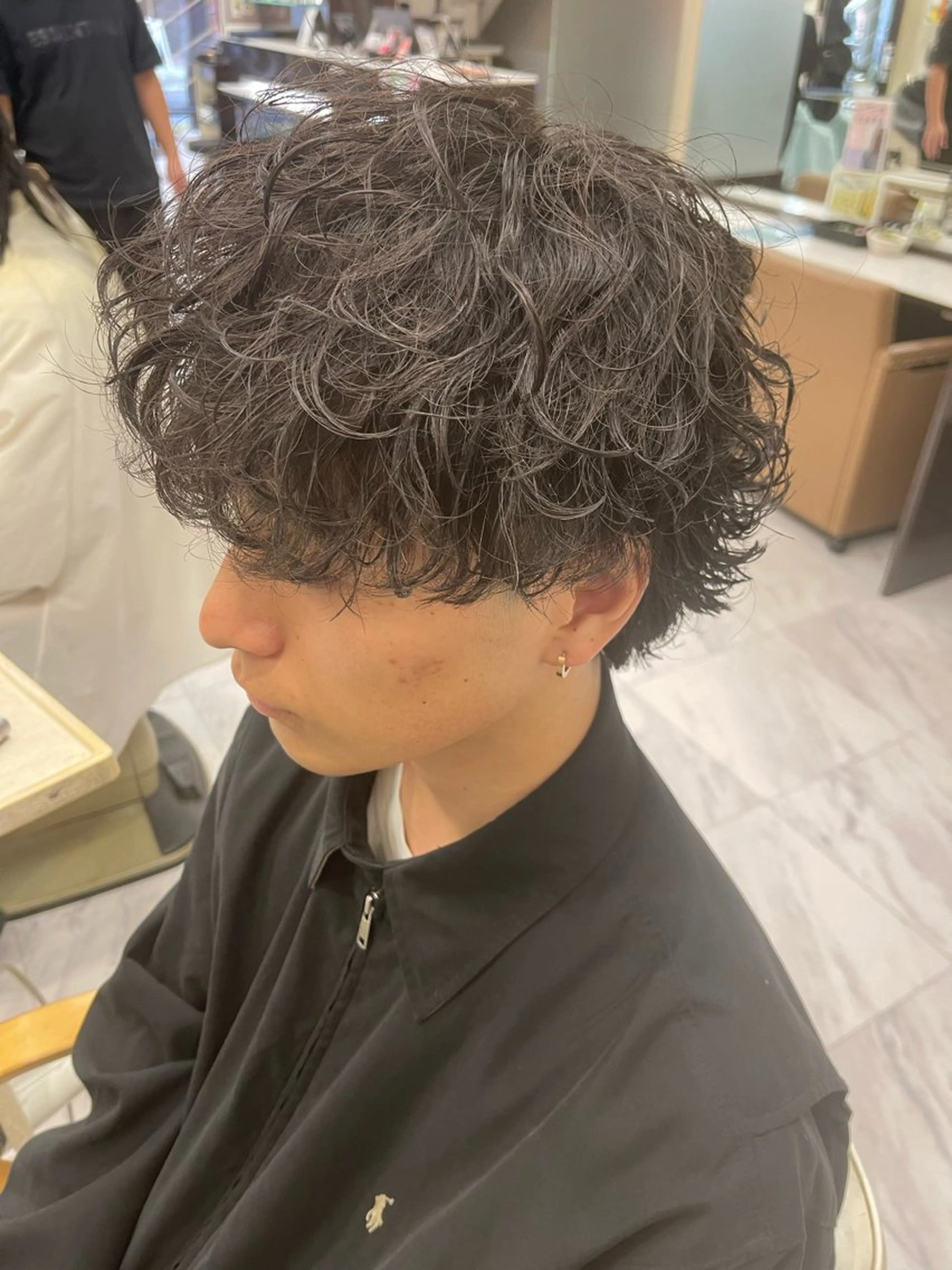 ショート パーマ メンズ メンズパーマ 波巻きパーマ カット パーマ トリートメント 🌻メンズカット 落合諒🌻のヘアスタイル