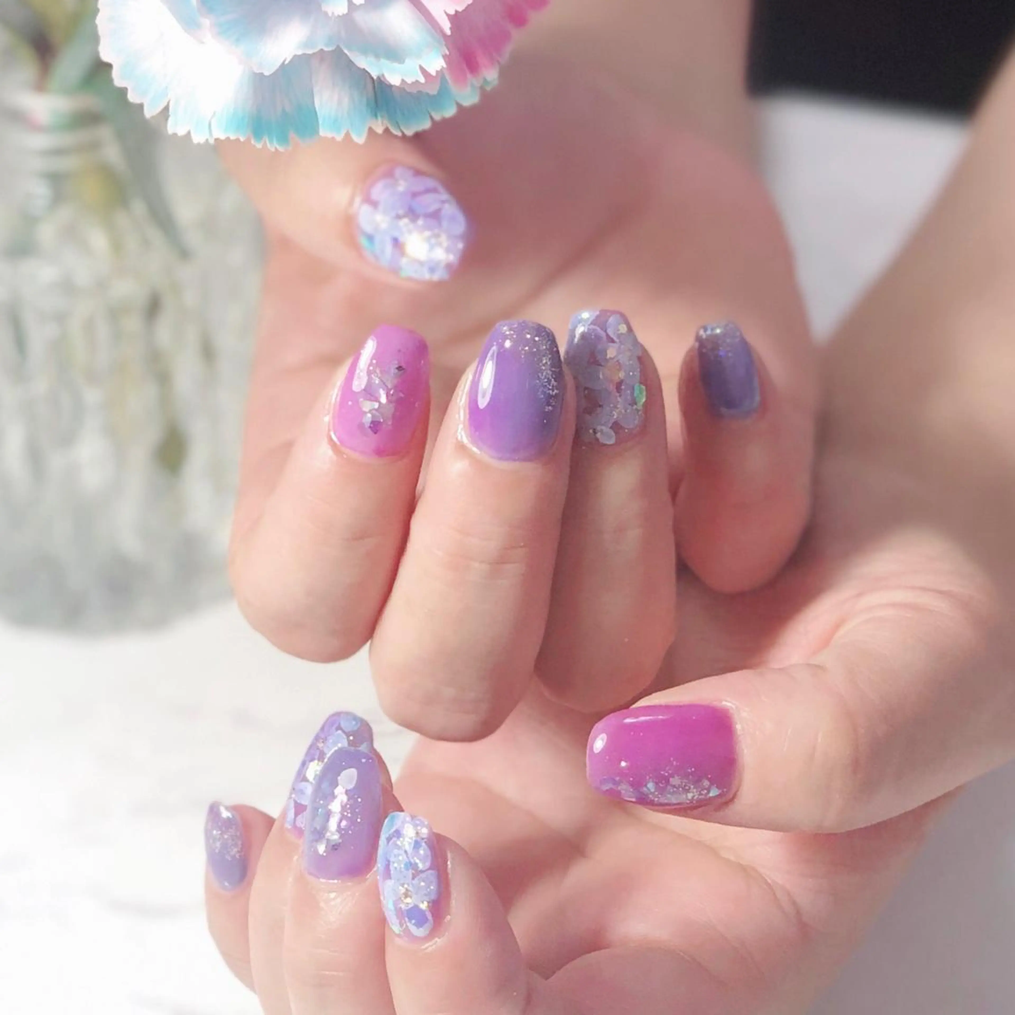 ネイル ジェルネイル オフィスネイル ワンカラーネイル 辻野 和枝のネイルデザイン