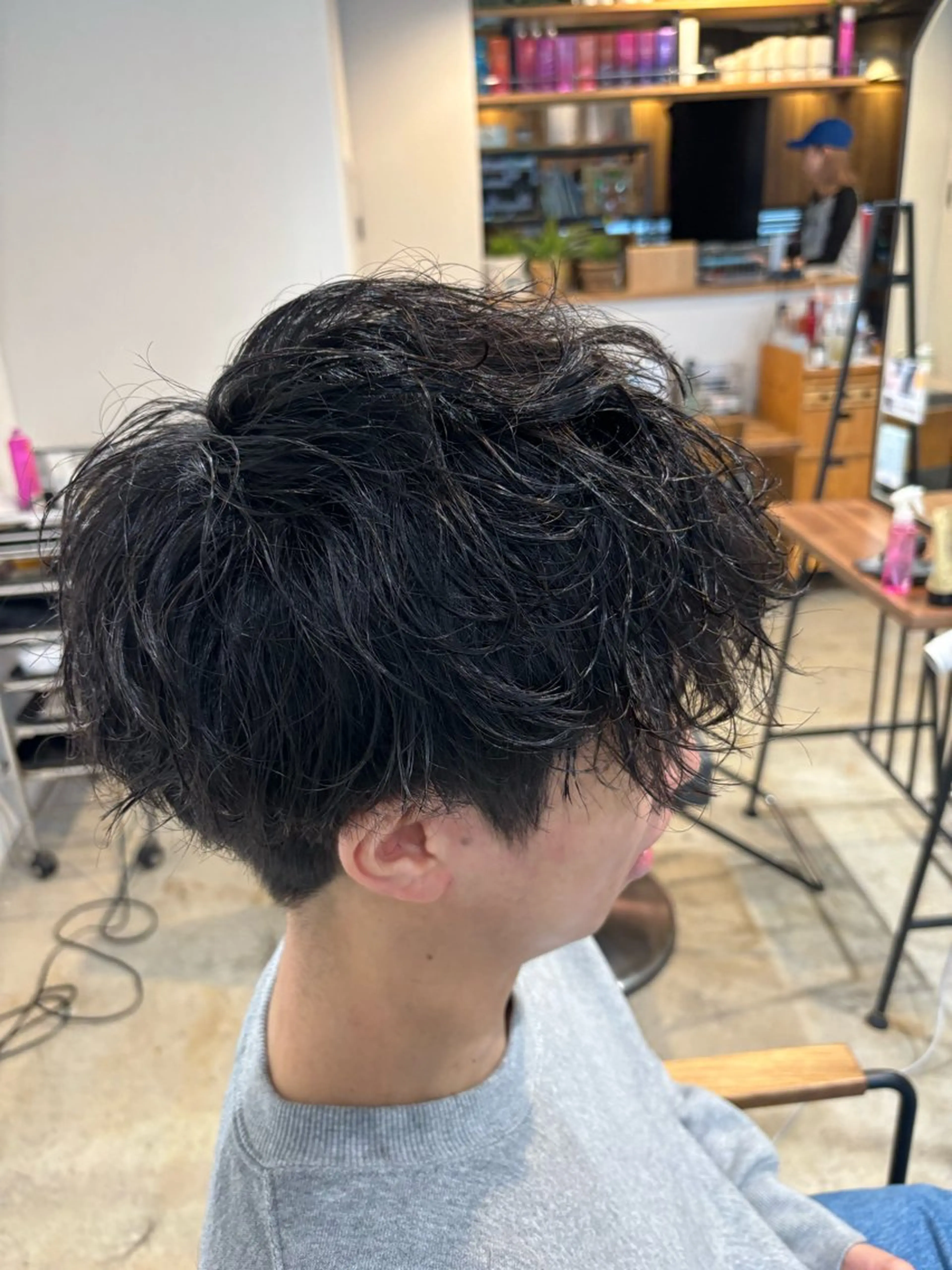 ミディアム パーマ メンズ カット パーマ みつけ／メンズカット メンズパーマ🦔のヘアスタイル