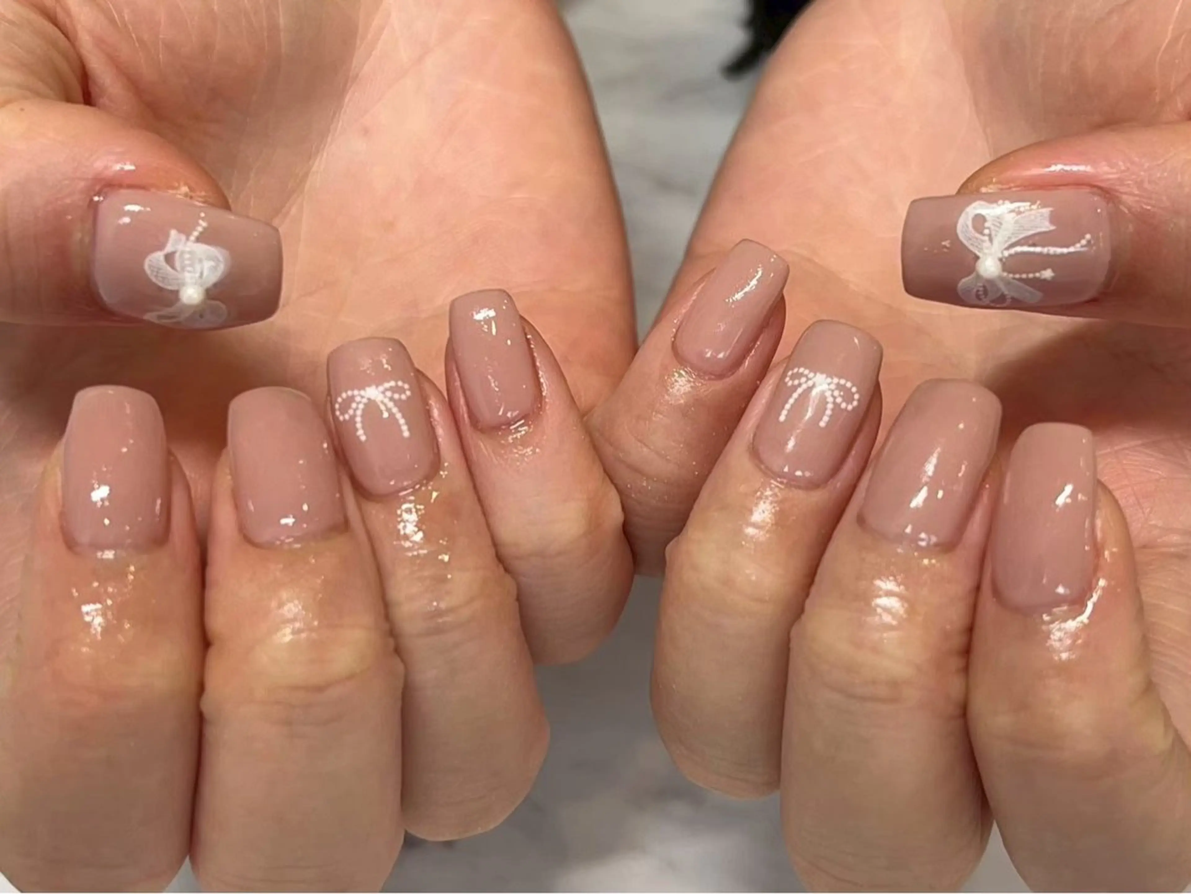 ネイル レース リボン Ayano ♡のネイルデザイン