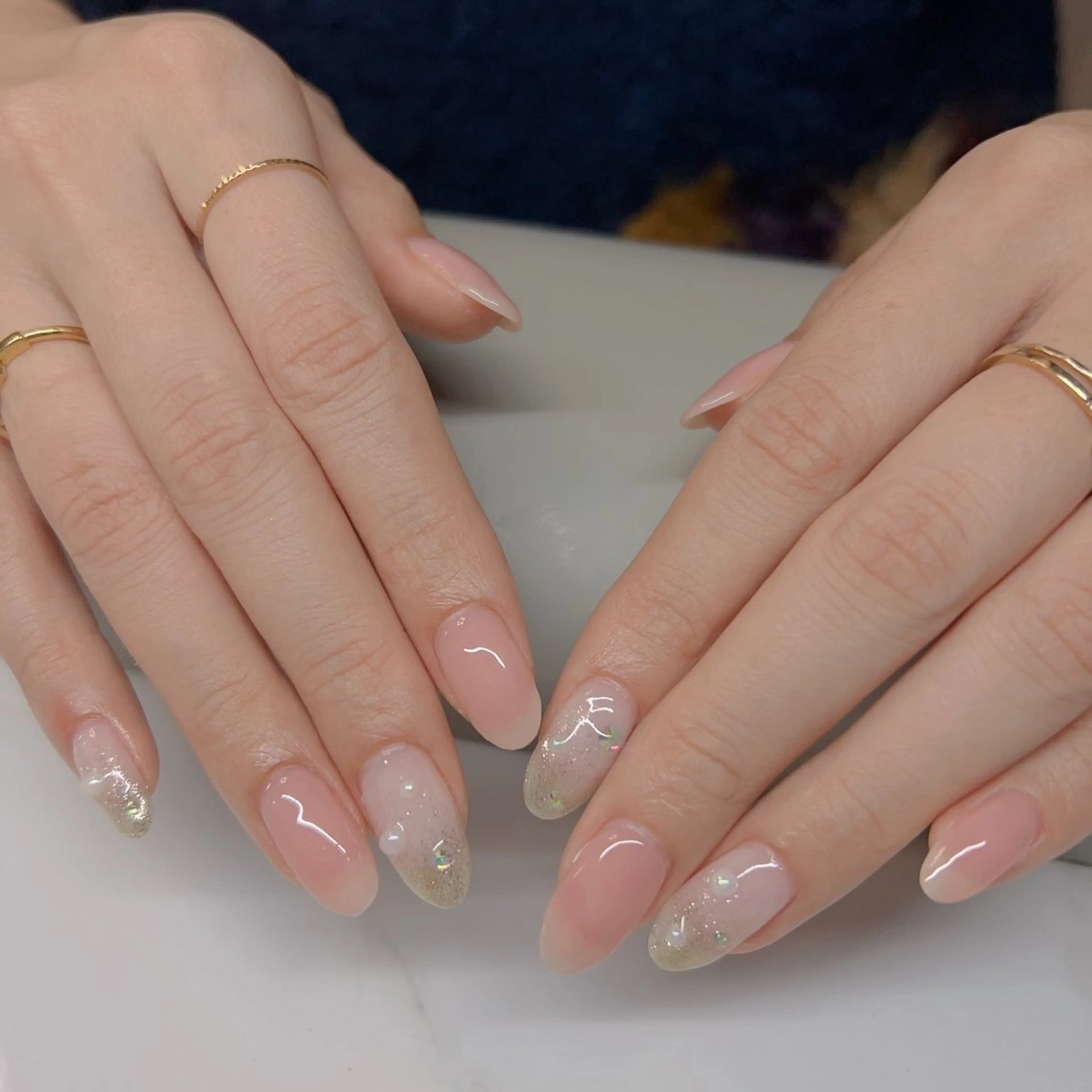 ネイル 成人式 フレンチネイル ジェルネイル グラデーション マグネットネイル co coのネイルデザイン