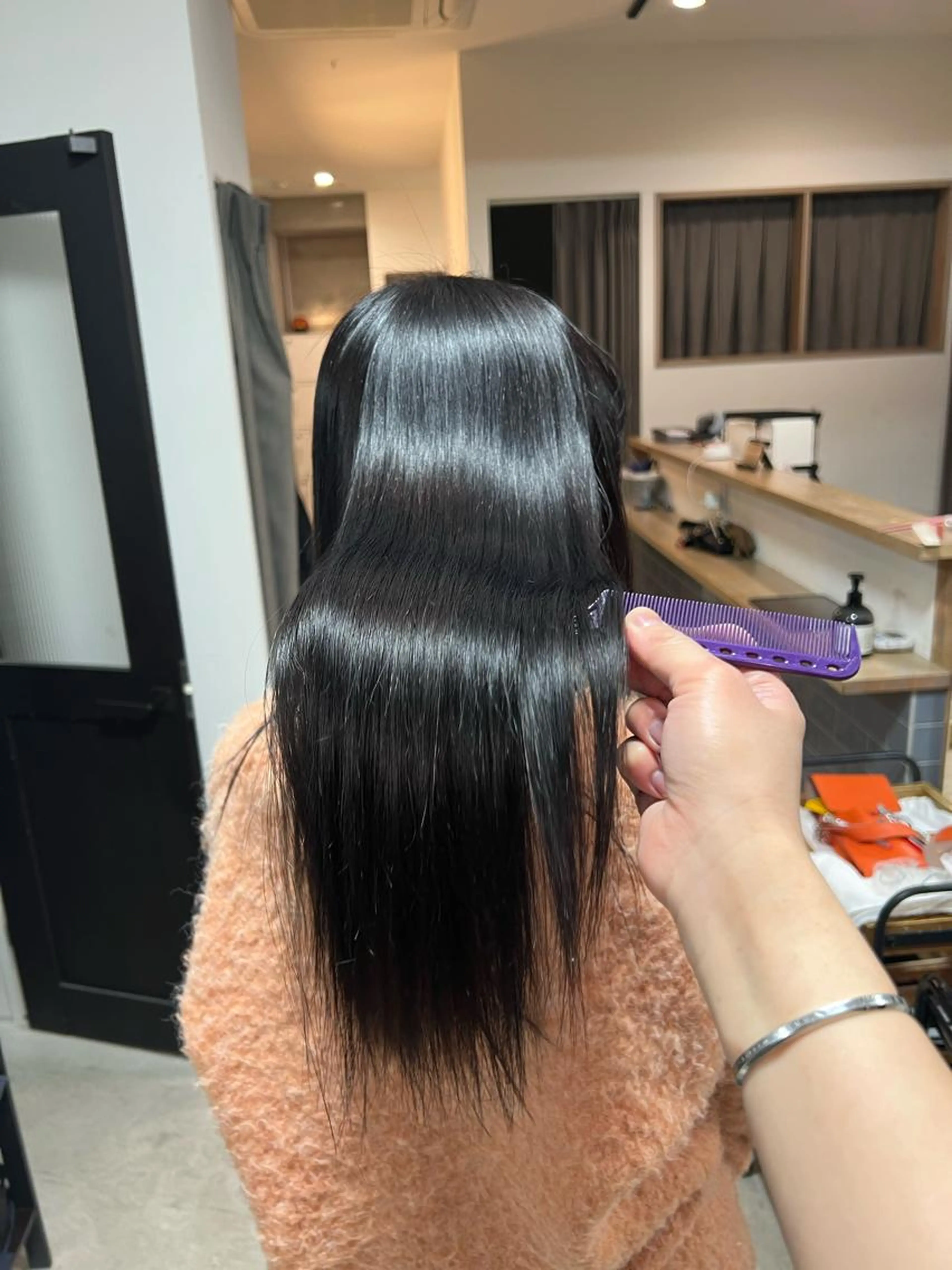限定🌸トリミングカット+髪質改善 (straight) +TRヘッドスパ付きの写真