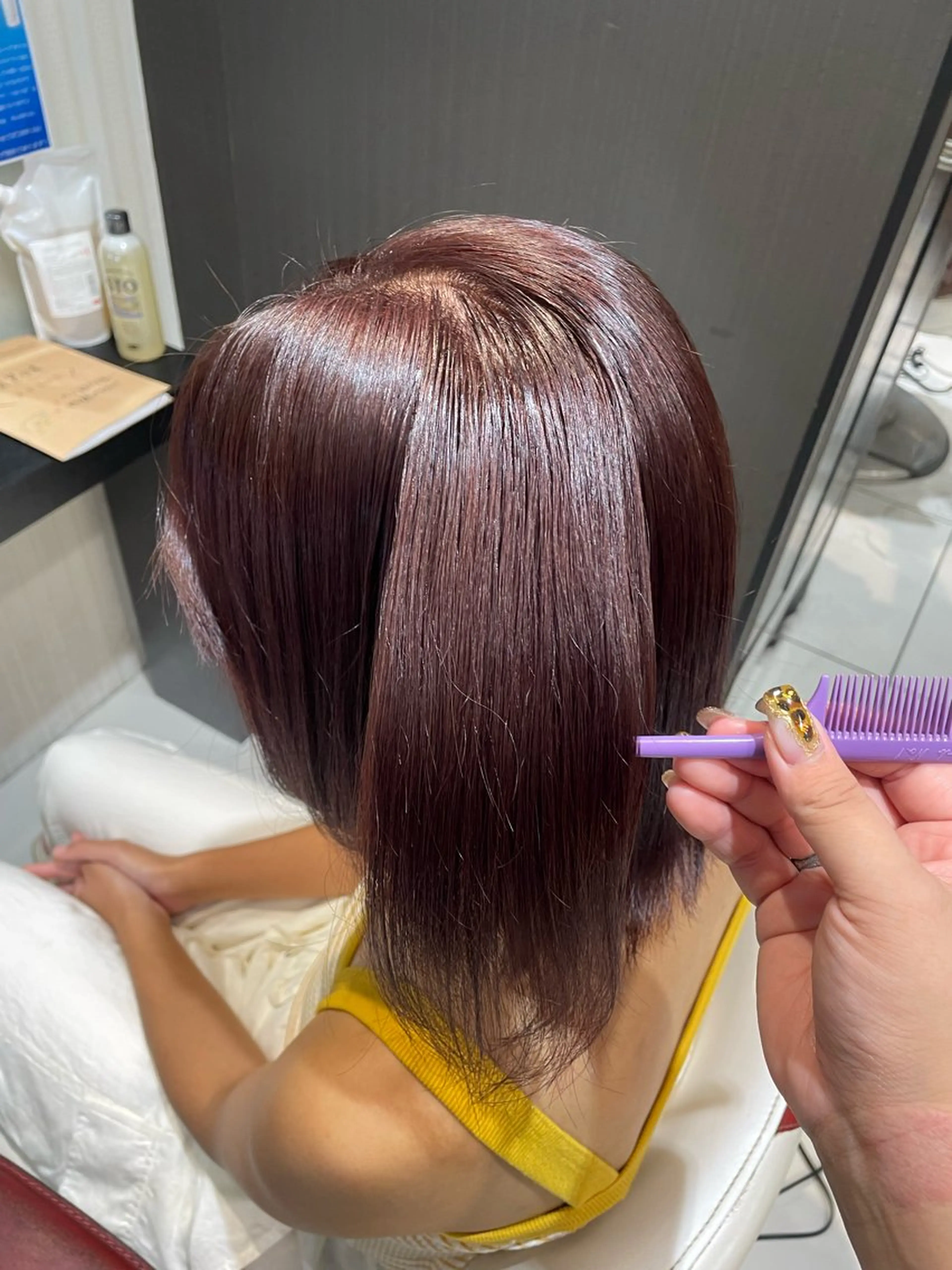 セミロング カラー ヘアカラー トリートメント 💞暖色カラー 💞risaのヘアスタイル
