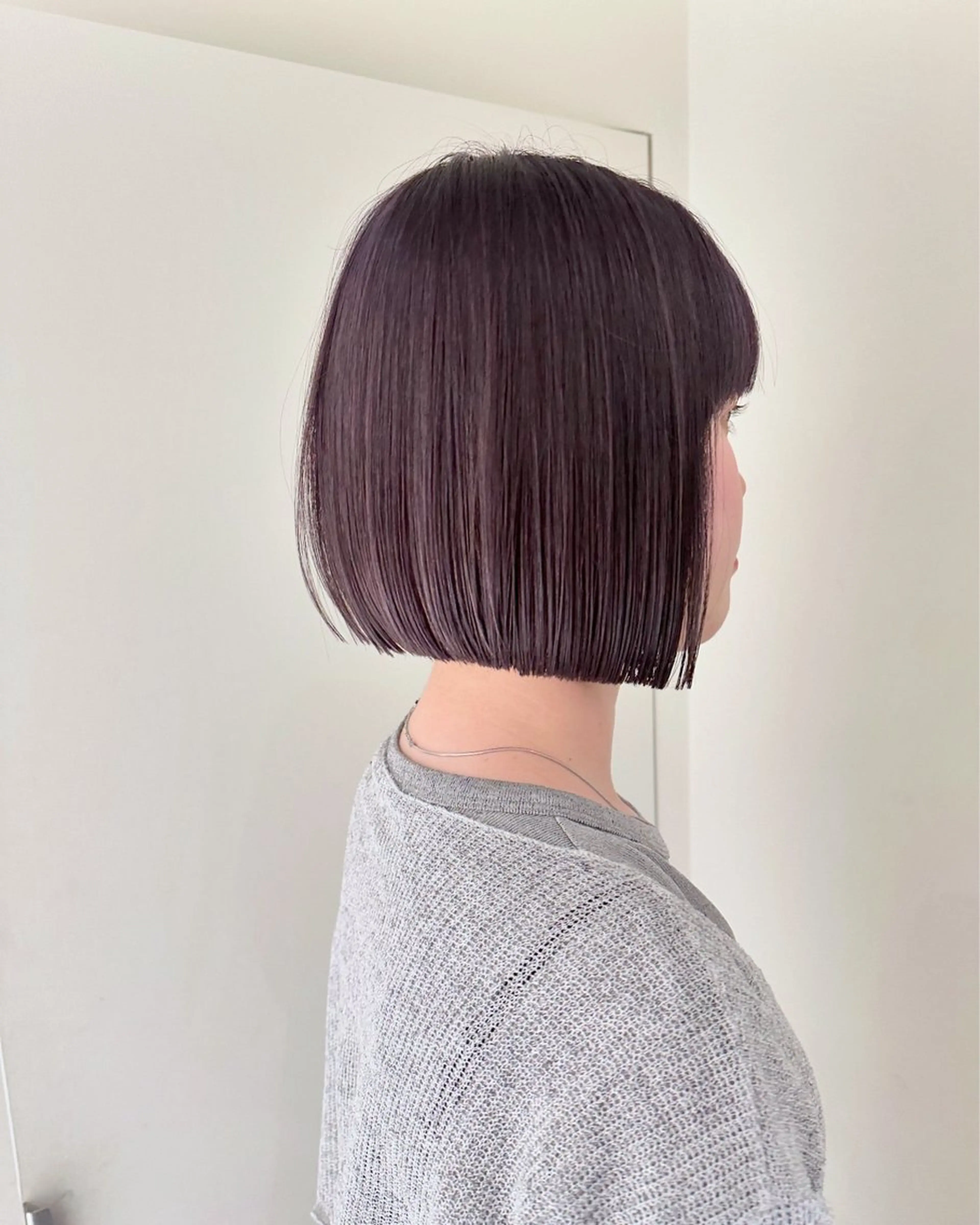 ショート カラー ラベンダーカラー ボブ 🎗️似合わせ/小顔 顔周りカット/透明感のヘアスタイル