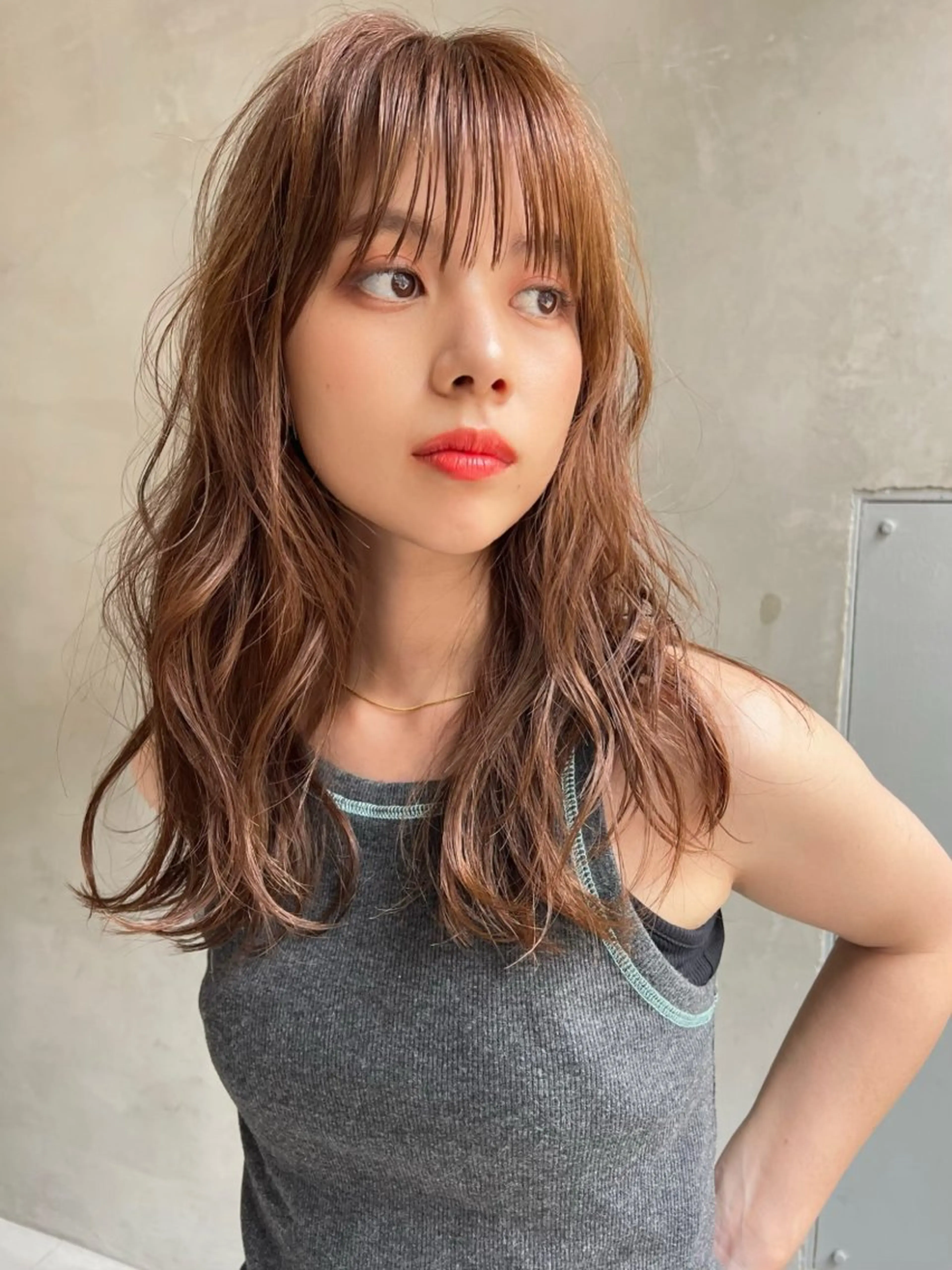 セミロング カラー Ameri所属・艶髪/韓国ヘア🎀 Kanon︎︎⁺.のヘアスタイル