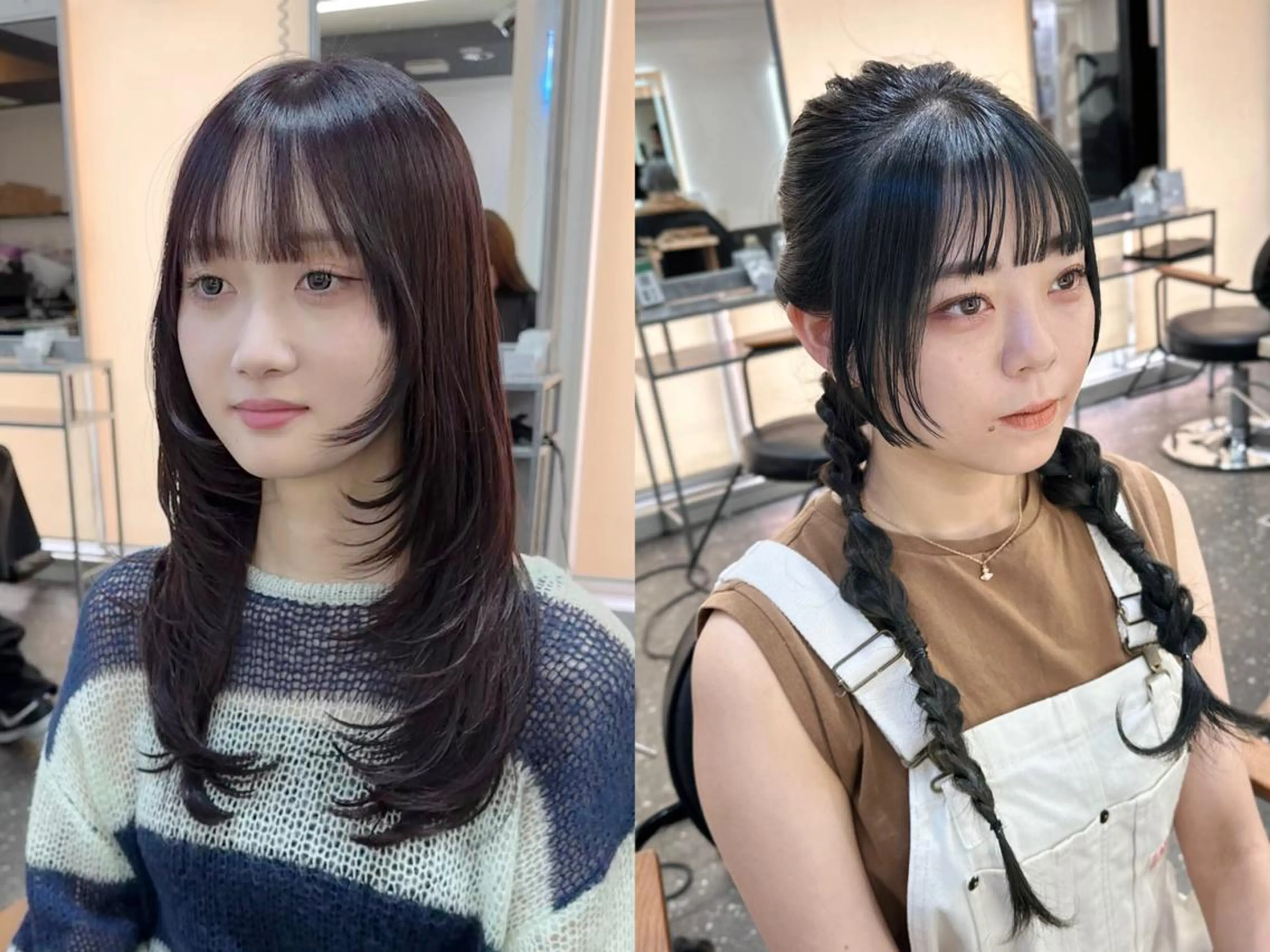 ロング カット ヘアカラー トリートメント 韓国風レイヤー🗝要 暗透カラー📓吉祥寺のヘアスタイル