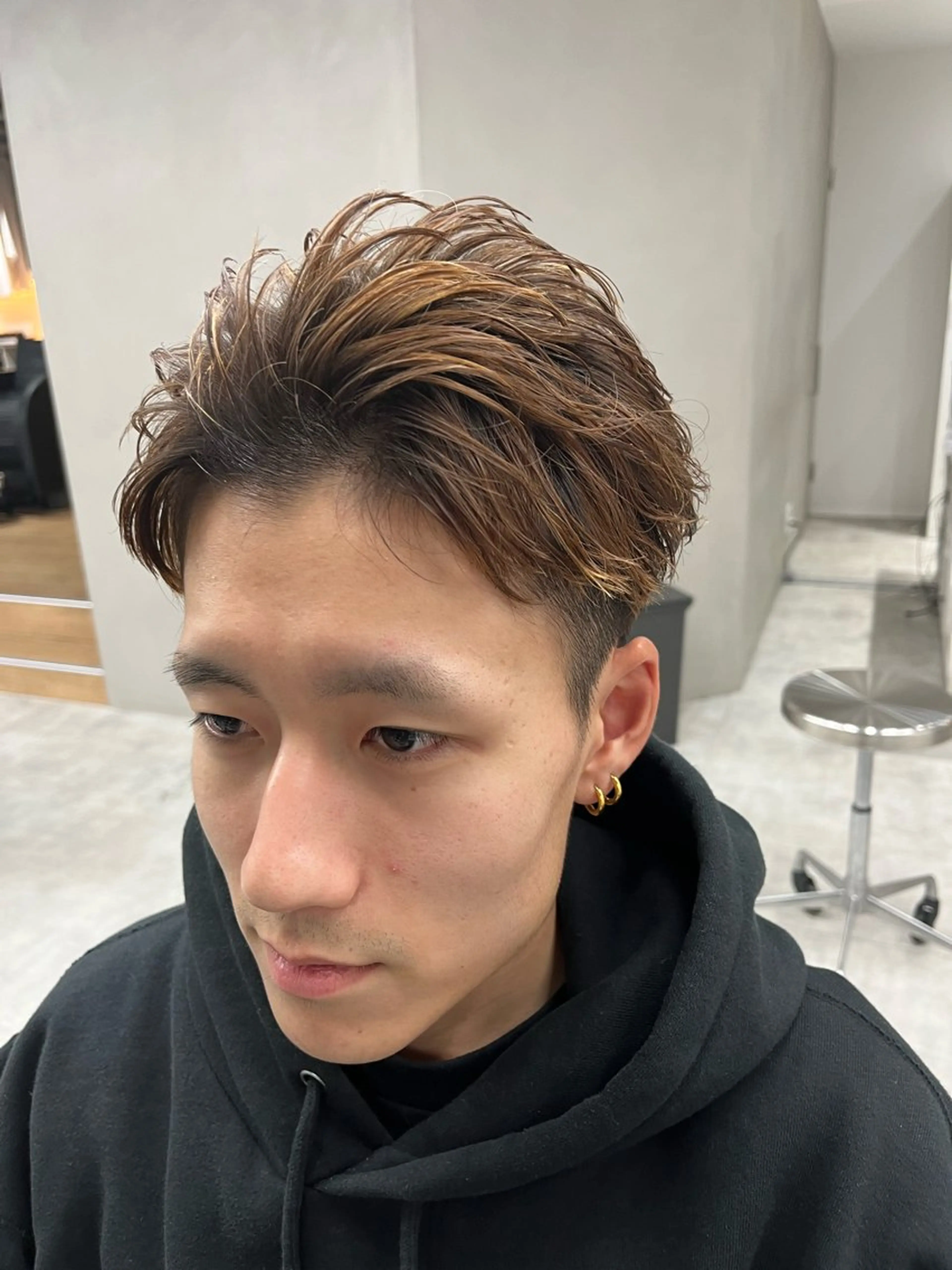 ショート メンズ メンズパーマ スパイキーショート 波巻きパーマ ショートヘア 波巻きスパイラル🌀 新潟/万代/山下優のヘアスタイル