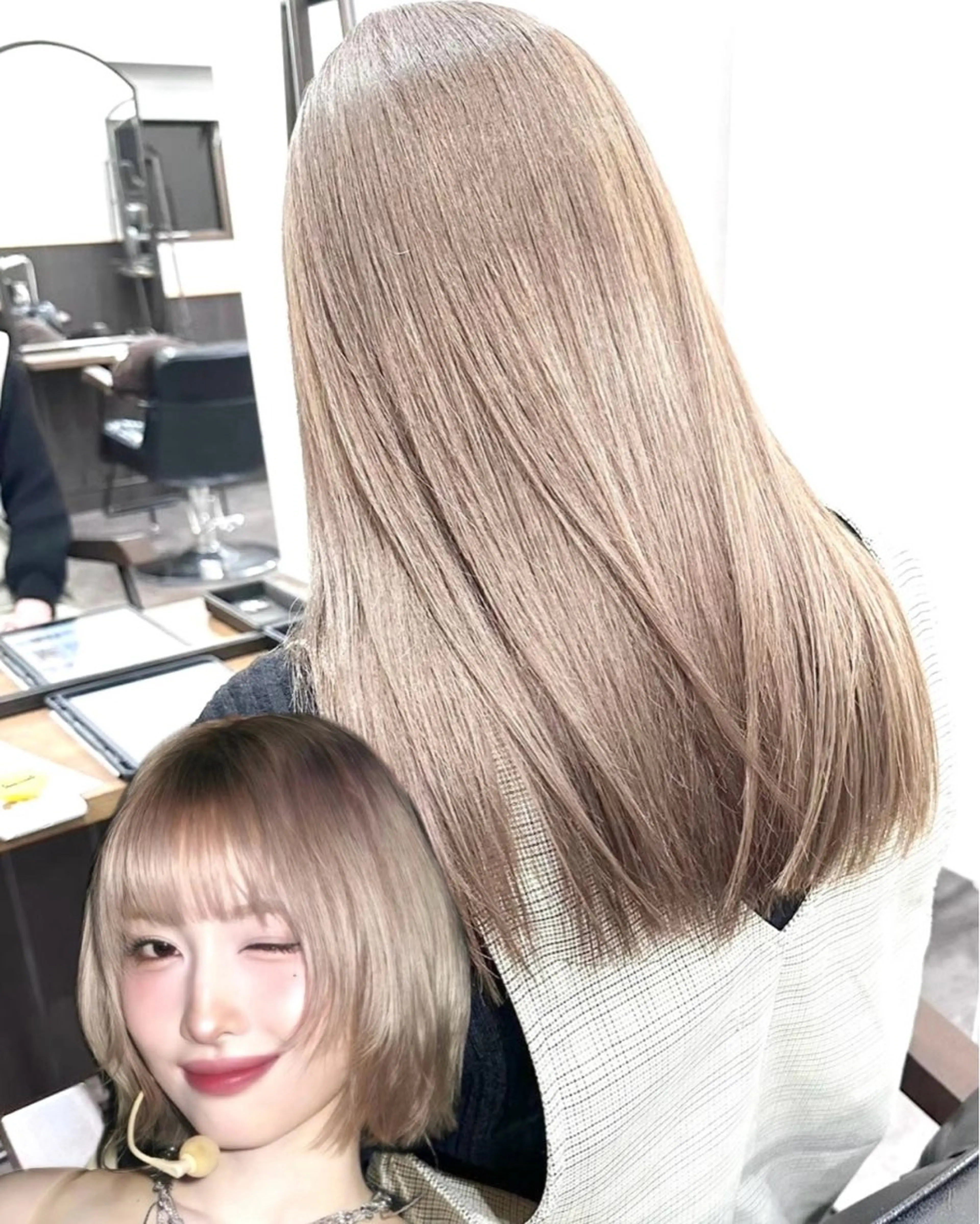 ロング カラー カット ヘアカラー ハイトーン🇰🇷 19歳美容師アリルのヘアスタイル