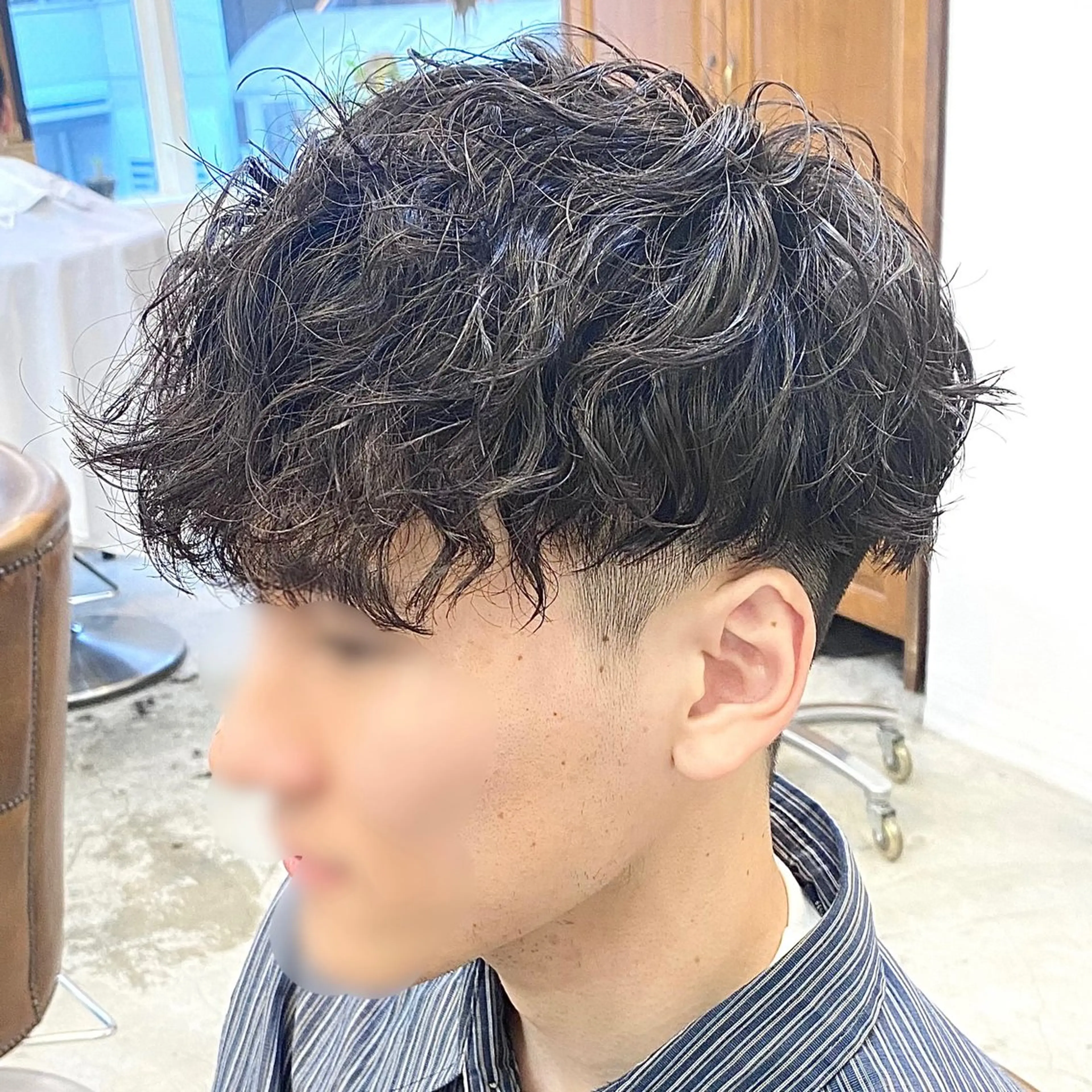 ショート パーマ メンズ スペインカール カット パーマ Vicke所属・メンズ特化/韓国風 ❤️‍🔥吉野あいかのヘアスタイル