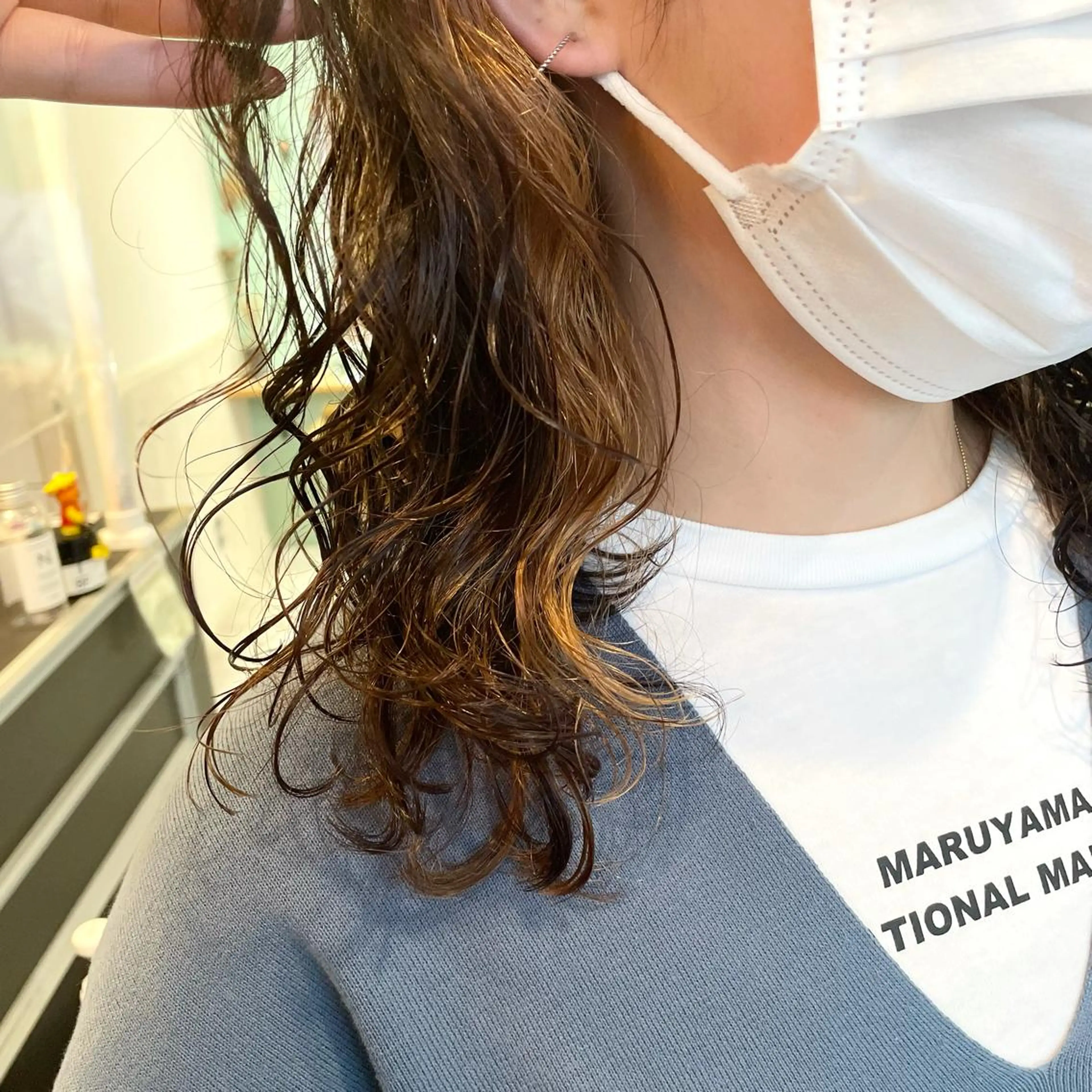 ミディアム パーマ スナコザワ レナのヘアスタイル