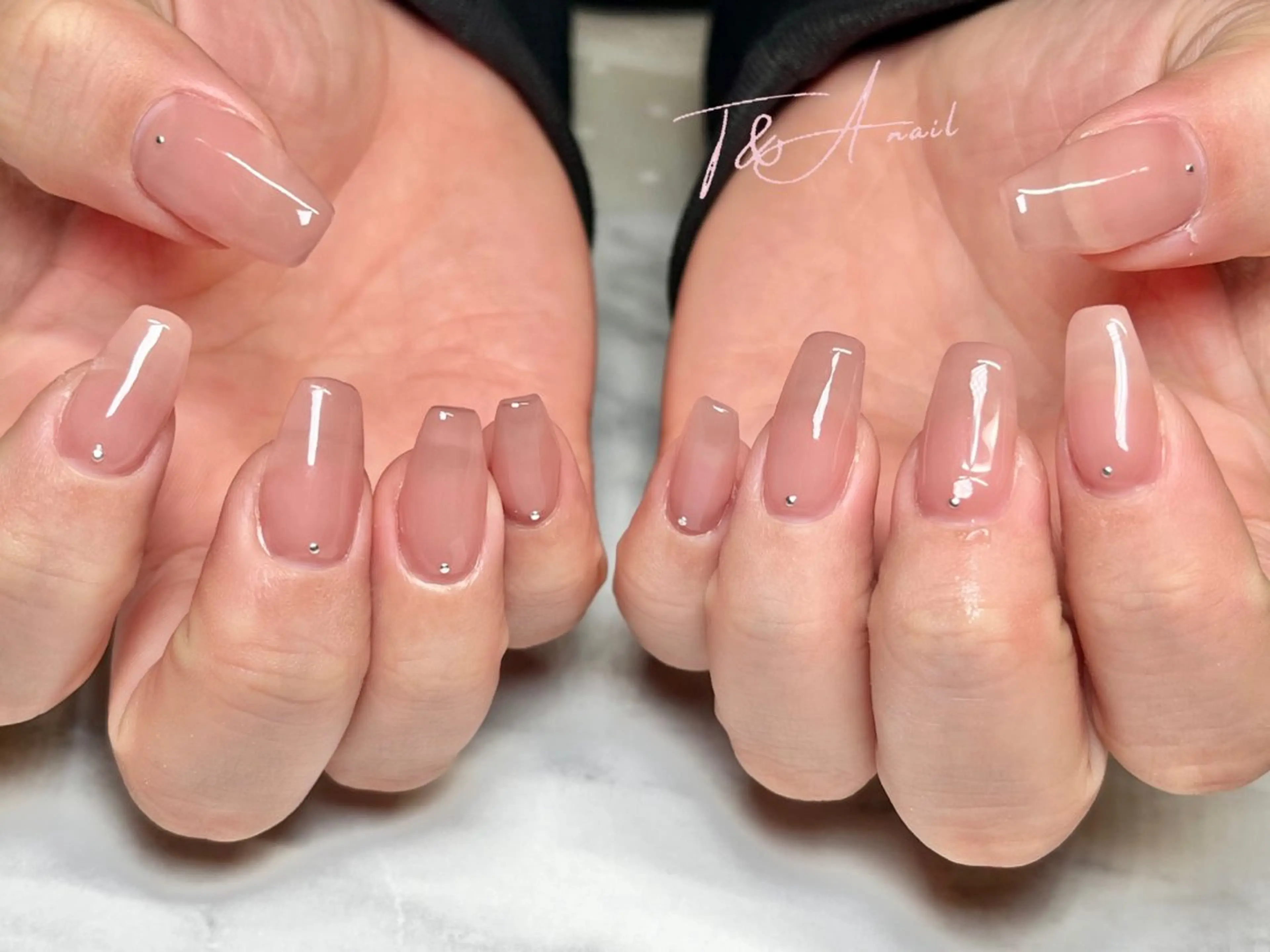 ネイル クリアネイル 長さ出し ジェルネイル 氷ネイル・うるうるネイル ロングネイル ハンドネイル T&A nailのネイルデザイン