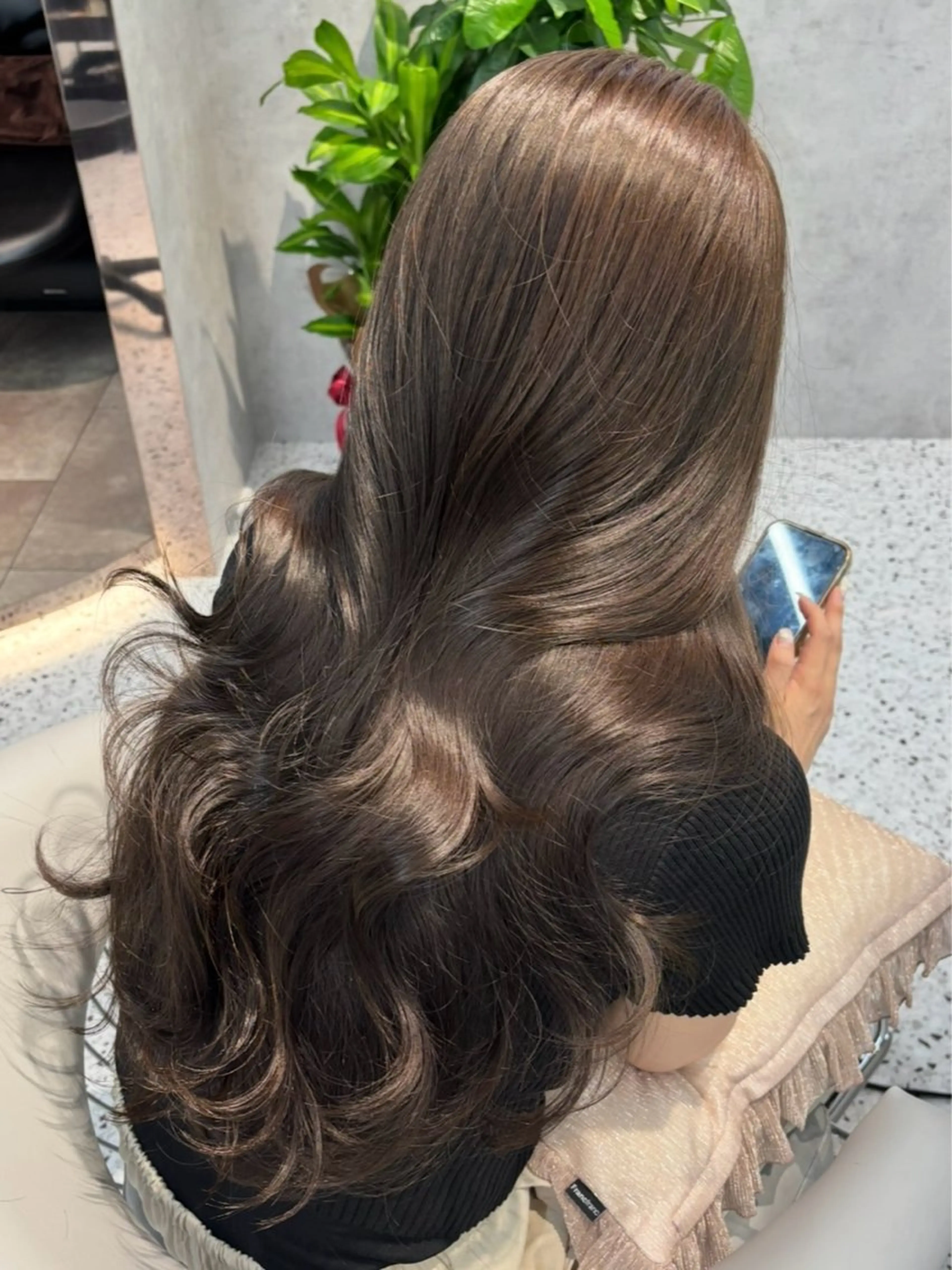 ロング カラー ベージュカラー ブリーチ ブリーチなしカラー オリーブベージュ ヘアカラー 🍒ブリーチなしカラ ー／Sakura🍒のヘアスタイル