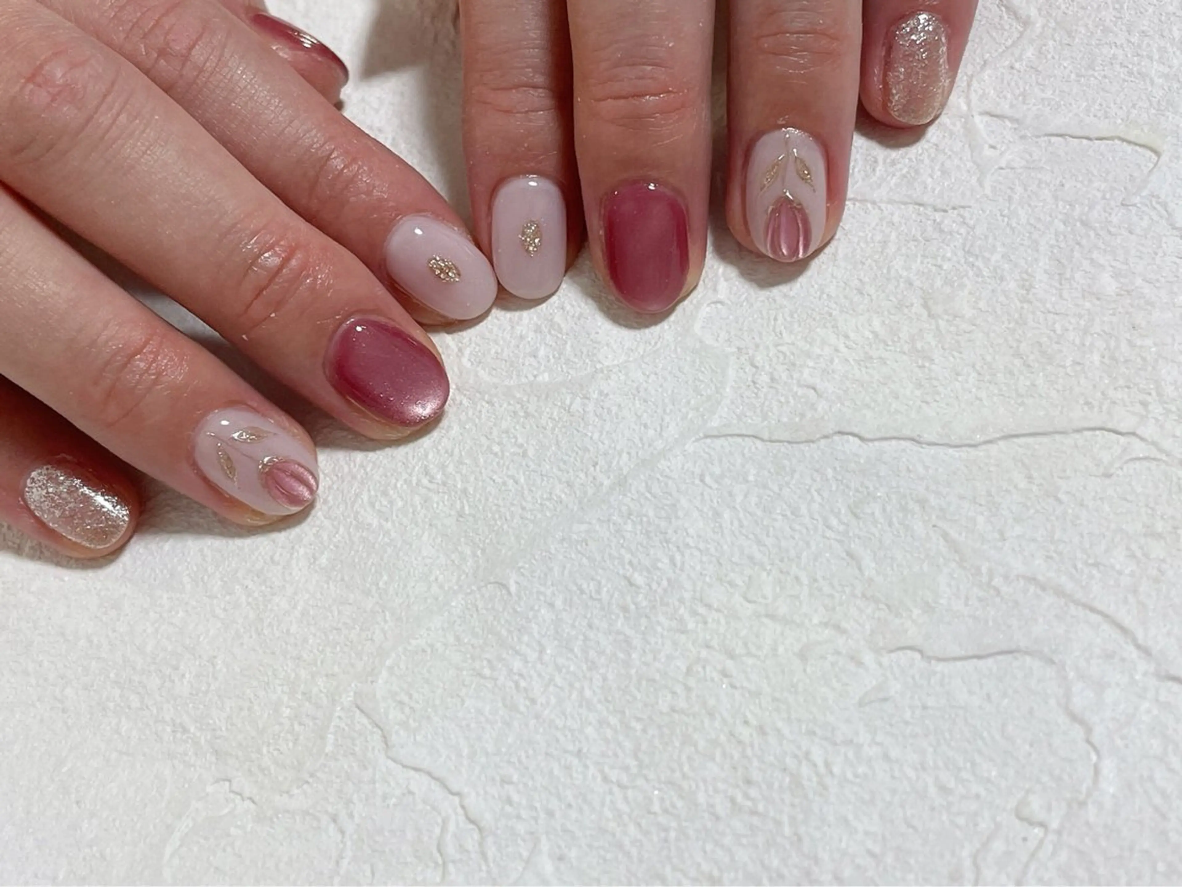 ネイル オーロラネイル フットネイル フレンチネイル ジェルネイル 韓国ネイル Mogu nail 二子玉川のネイルデザイン