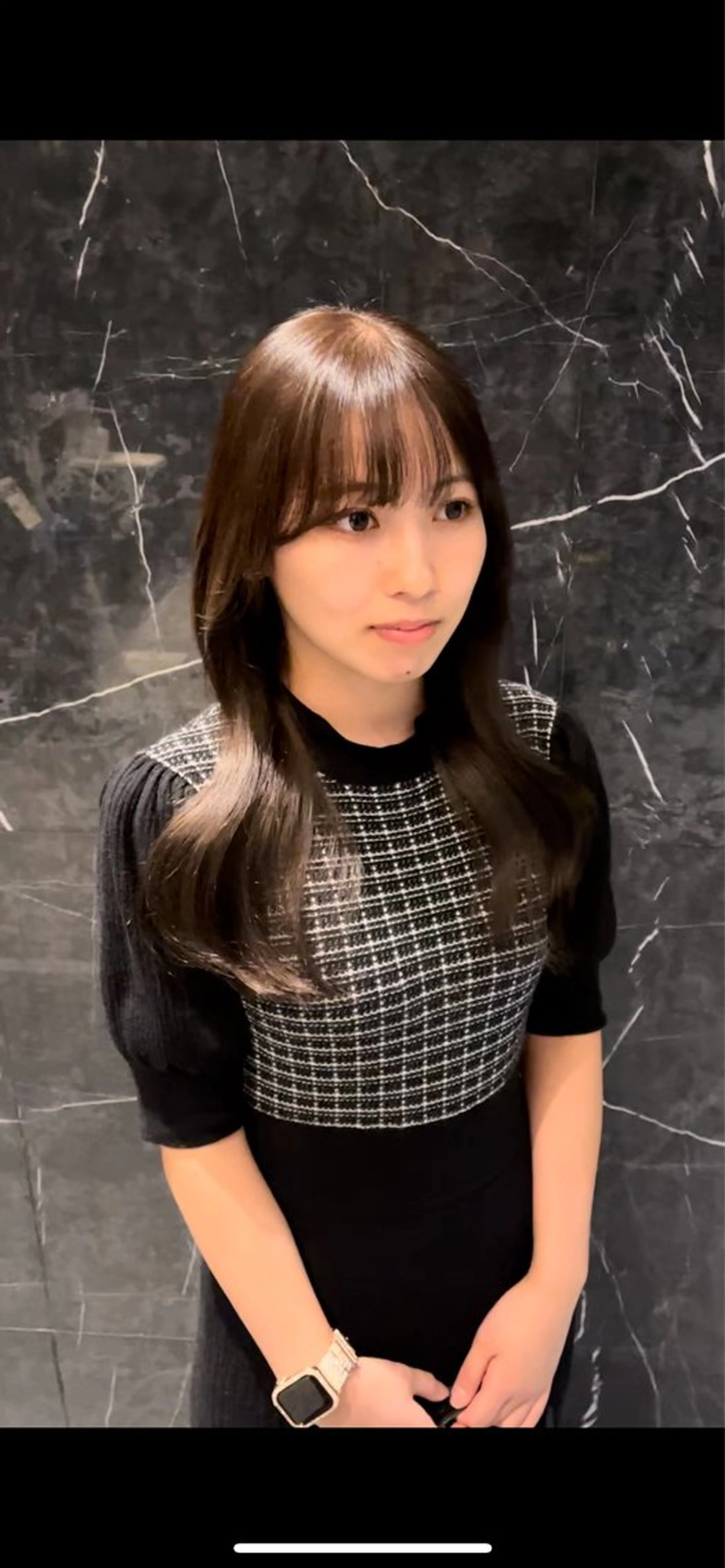 セミロング 透明感カラー/似合わ せ前髪/柴田礼空のヘアスタイル