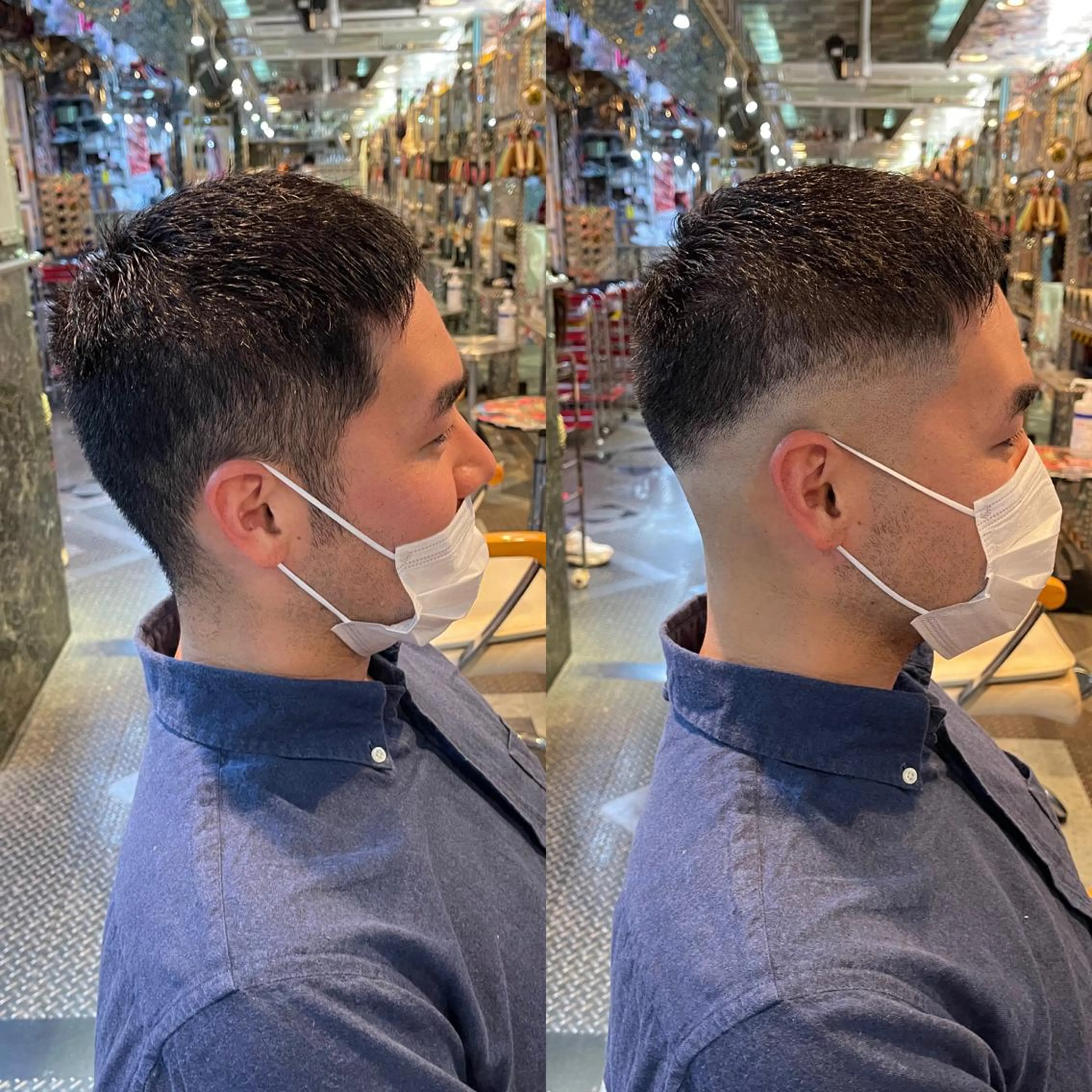 ショート パーマ ヘアアレンジ メンズ フェードカット スキンフェード haco+所属・🌈派手髪エクステ ブレイズ🌈ひろとのヘアスタイル