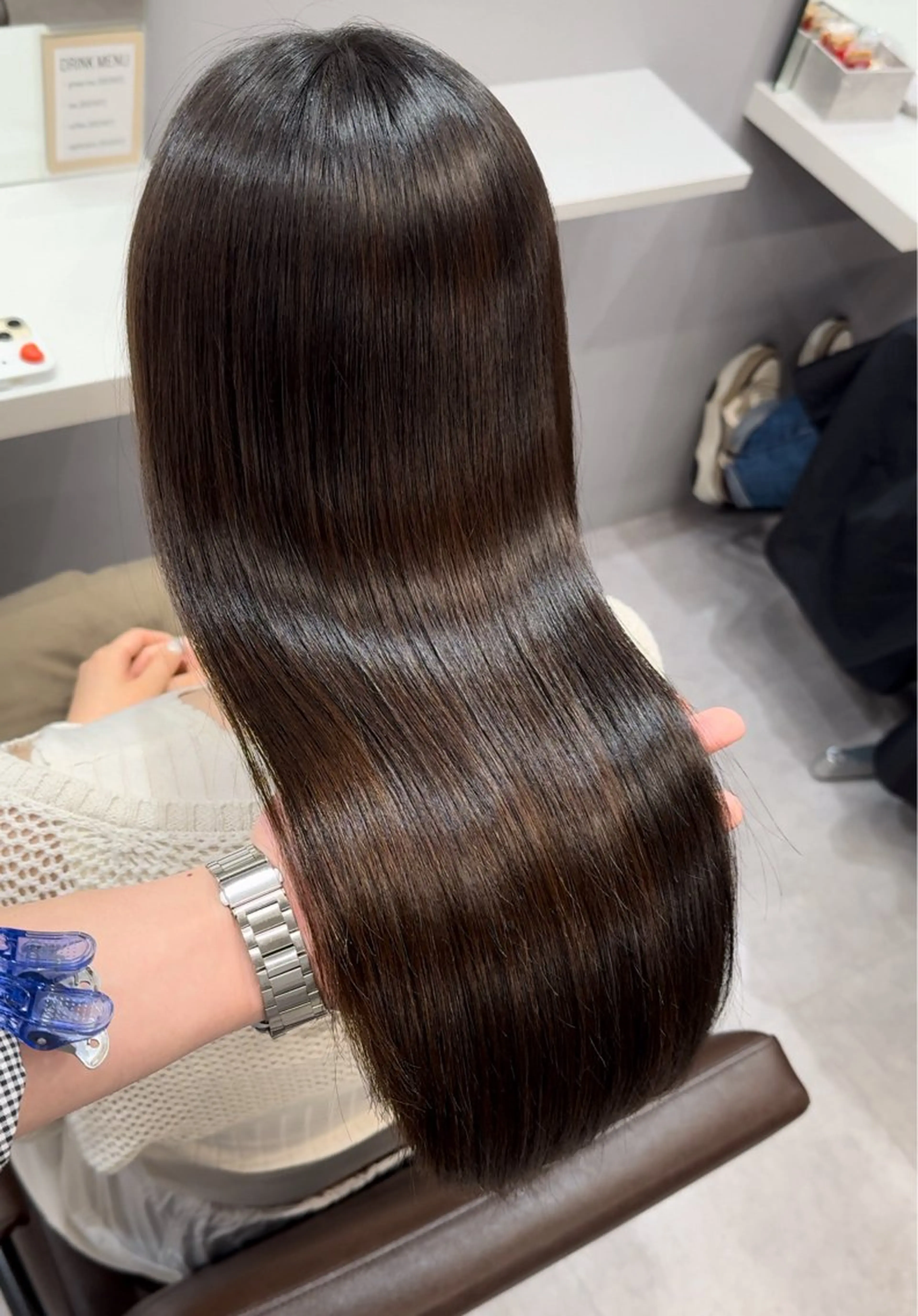 ロング 髪質改善 縮毛矯正 トリートメント 酸性ストレート カット ヘアカラー 縮毛矯正 トリートメント 髪質改善×縮毛矯正 Core梅田　片山のヘアスタイル