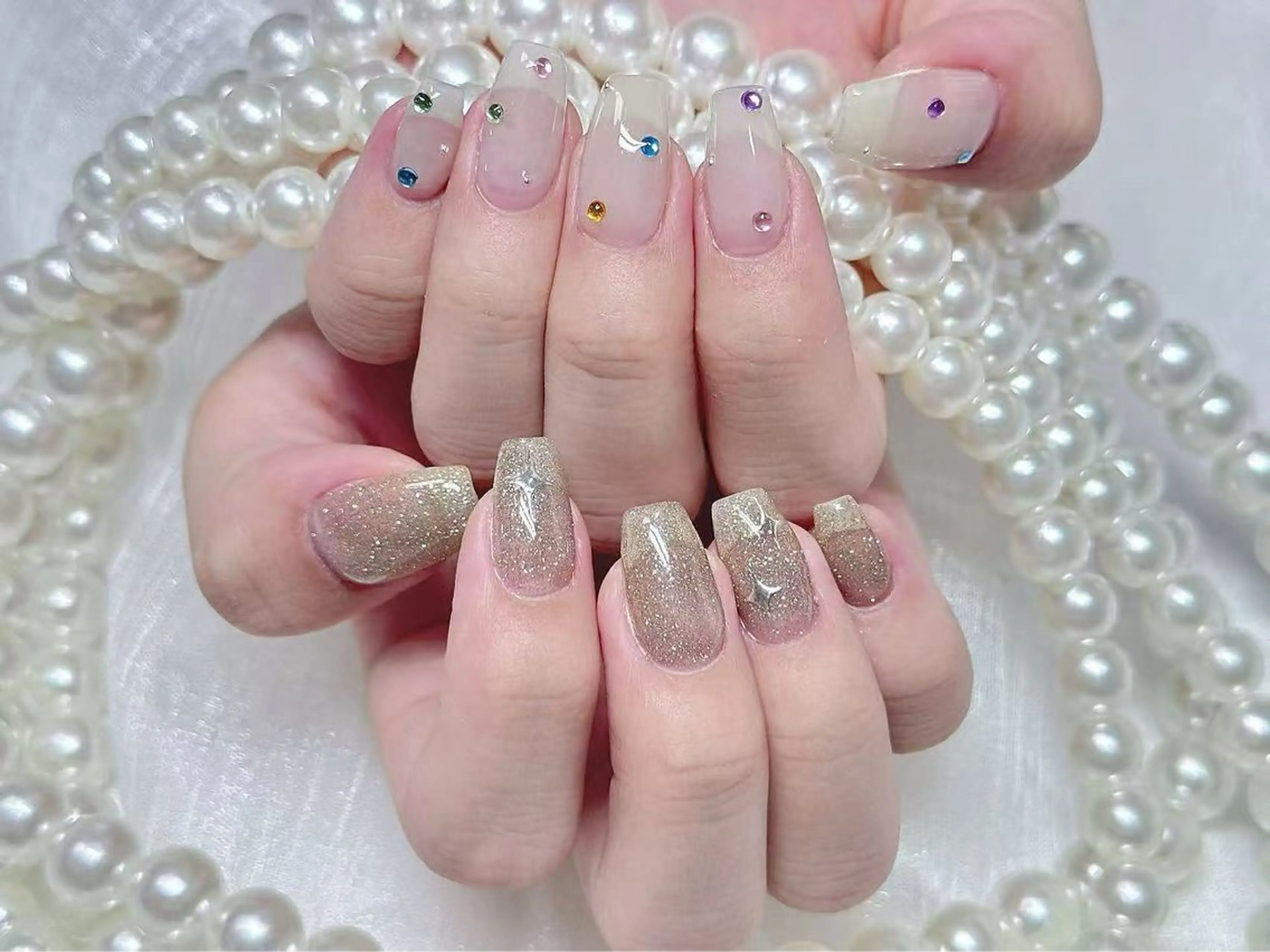 ネイル クリアネイル 成人式 フラッシュネイル フットネイル フレンチネイル 💫KASUMI 💅のネイルデザイン