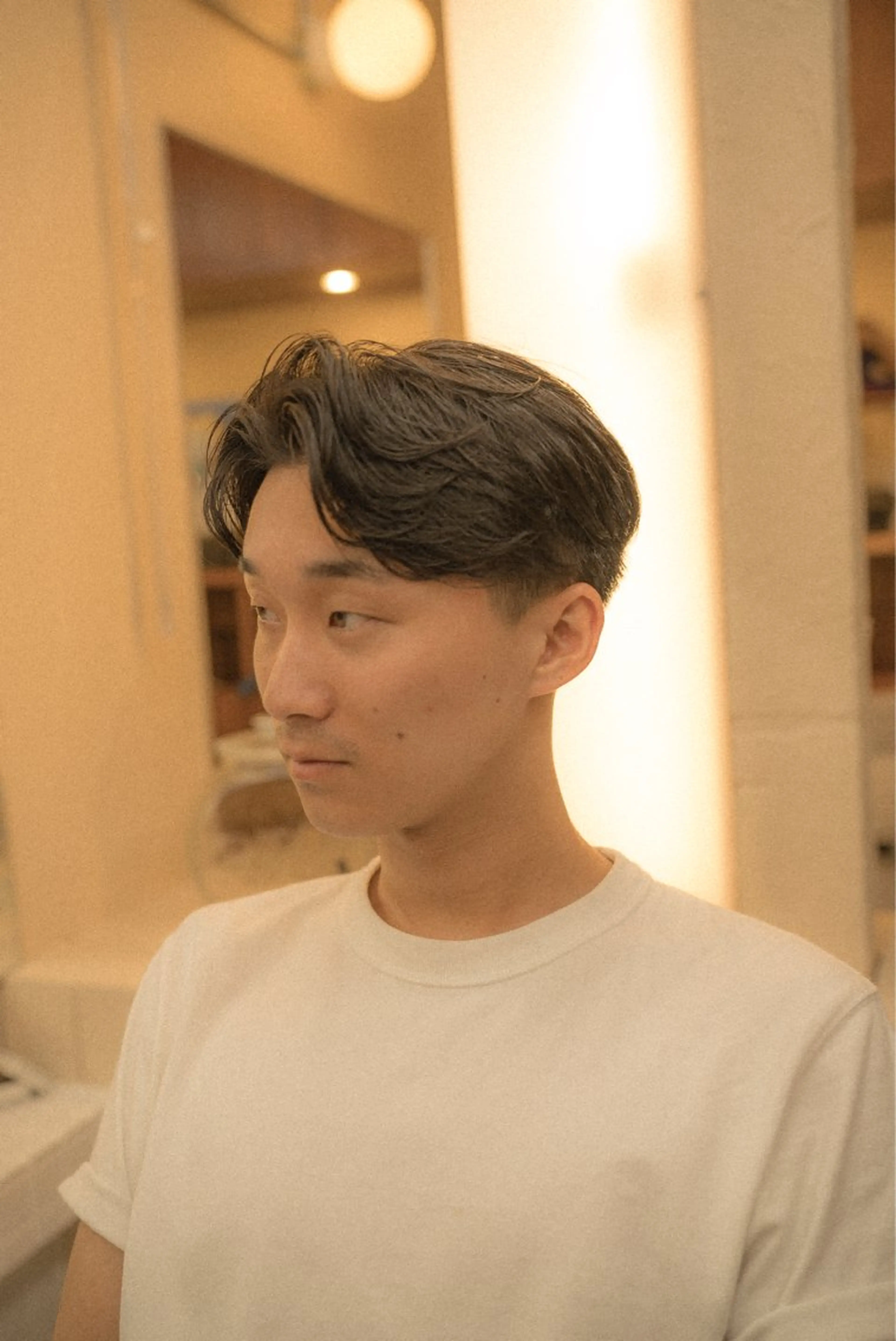 ショート カラー パーマ メンズ センターパート メンズパーマ 🔗メンズサロン🔗 Kieのヘアスタイル