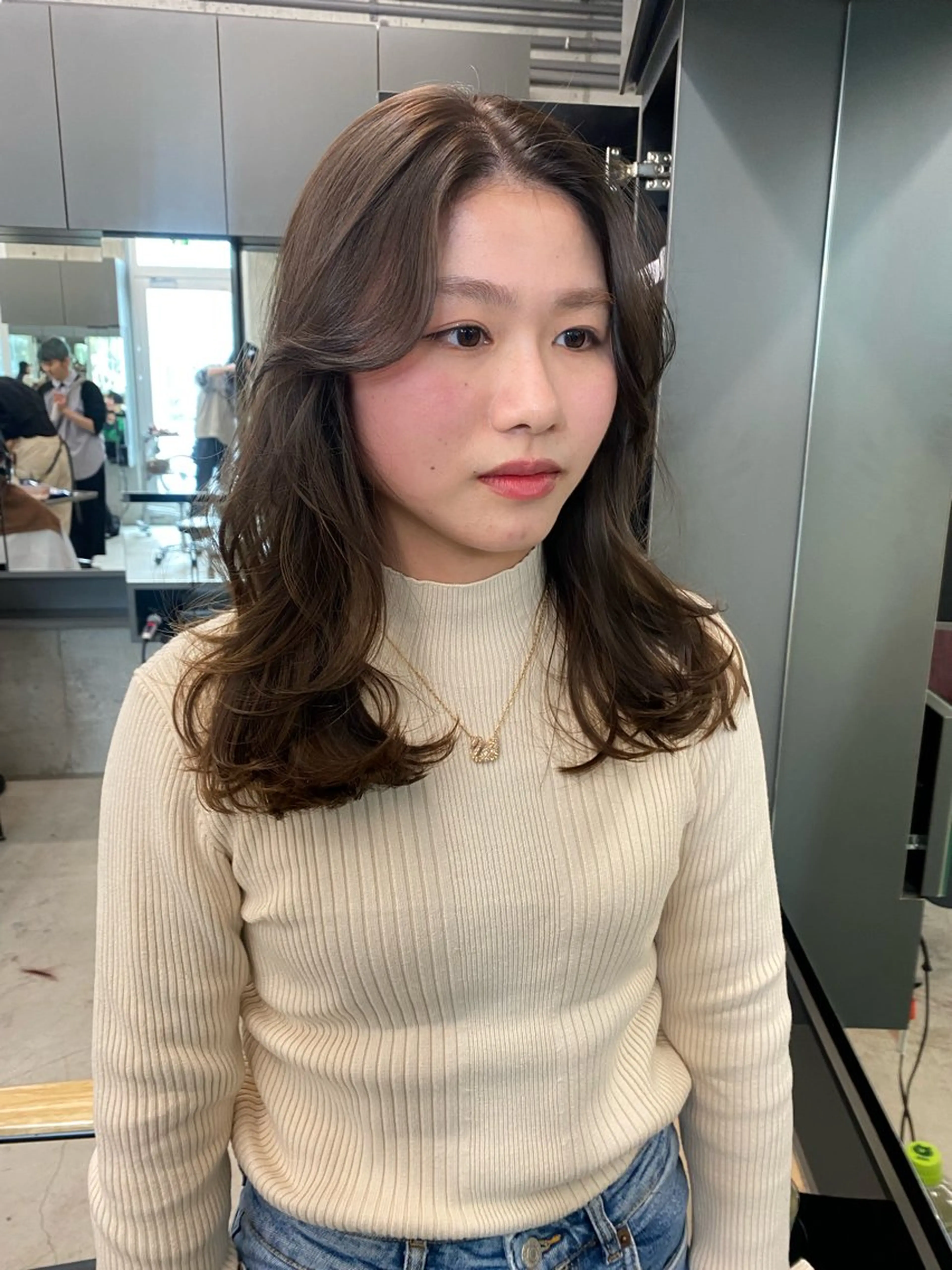 ミディアム カラー カット ヘアカラー トリートメント レイヤー/柔色 カラー/SAkiのヘアスタイル