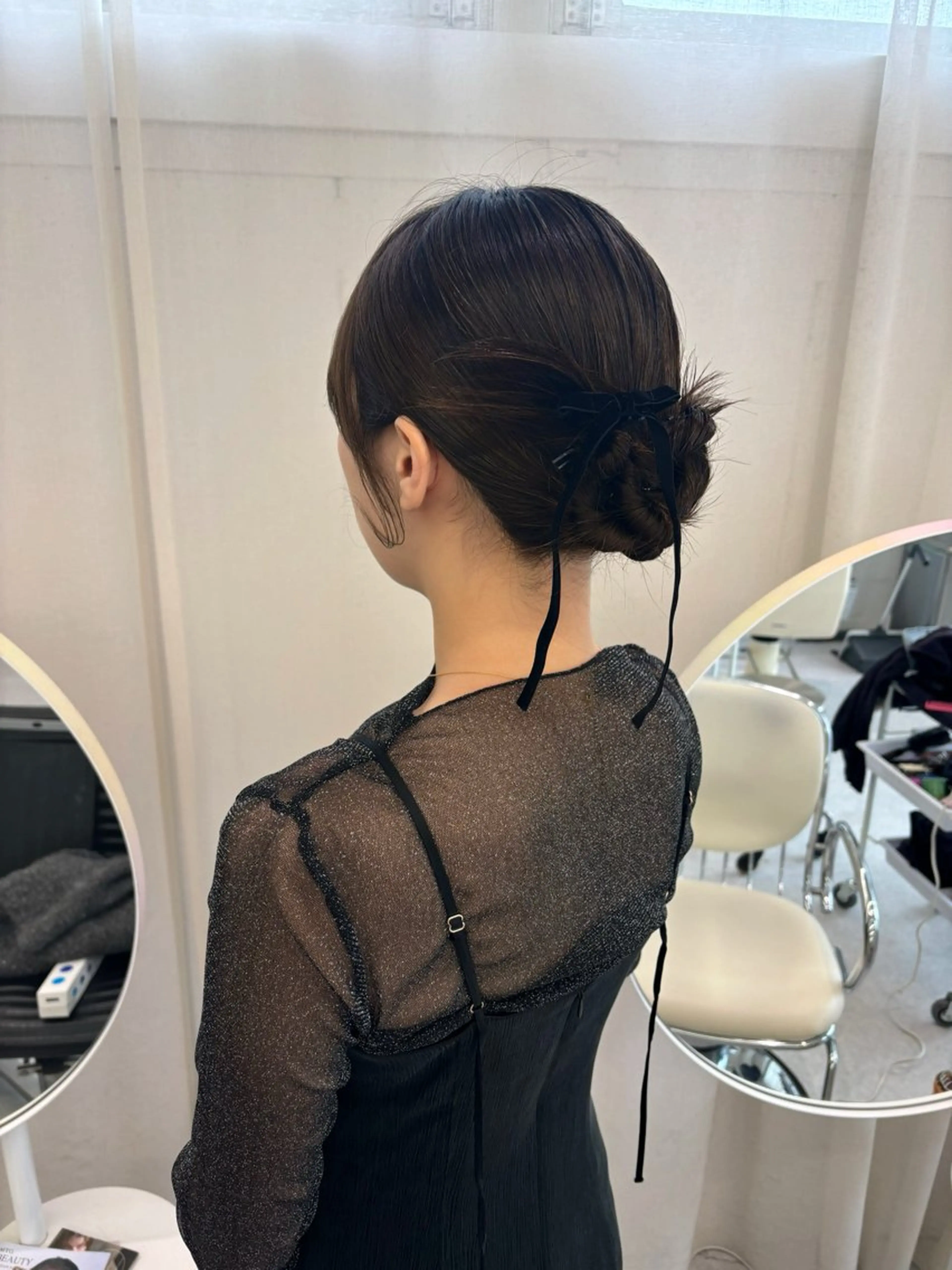 セミロング ヘアアレンジ 韓国風ヘア ヘアセット レイヤーカット🎀 kanaのヘアスタイル