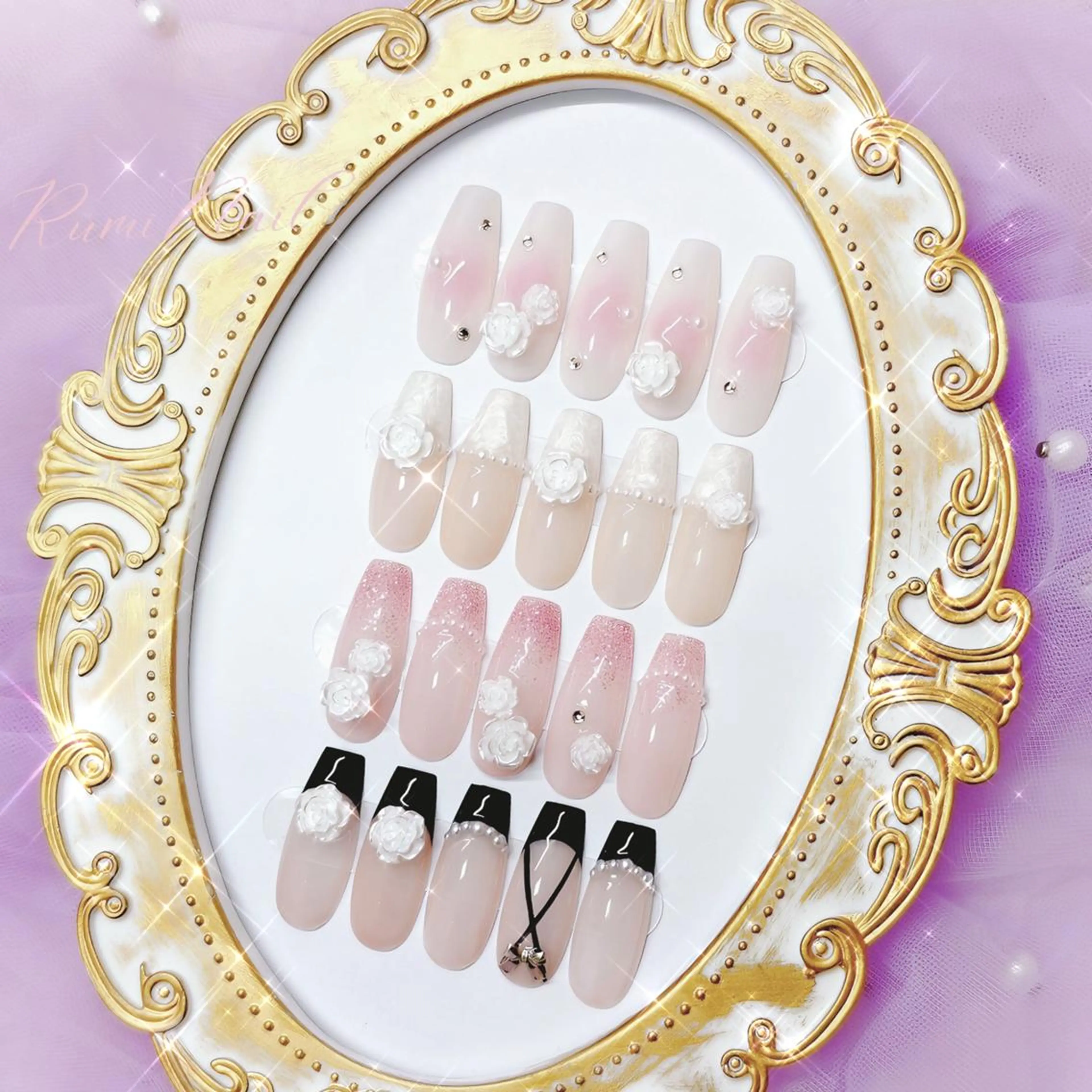 【💎お花見限定♪バラネイル】🎀ブライダル・ローズ定額コース ¥6500 💎≪オフ別+1000≫の写真