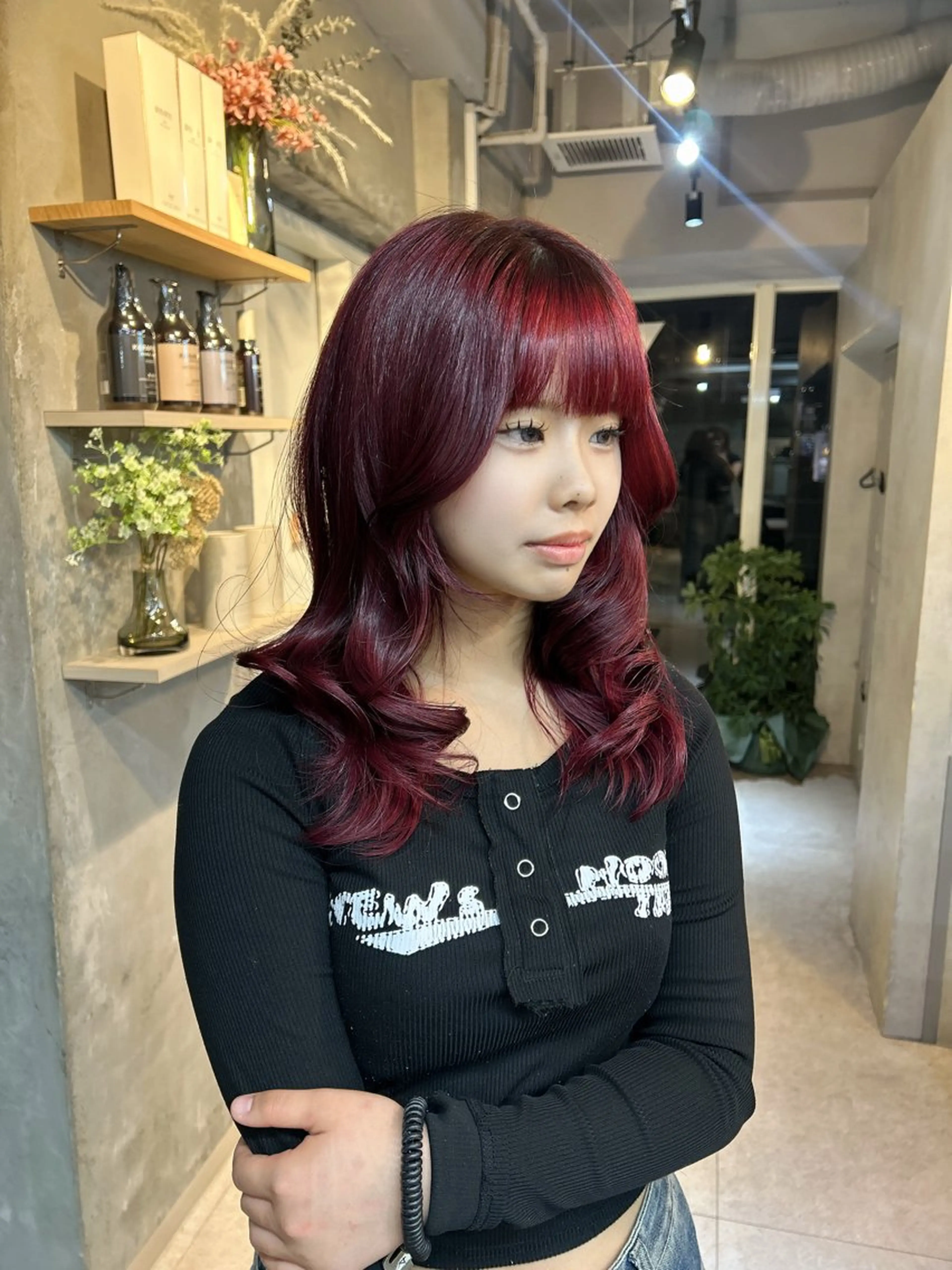 ミディアム カット ヘアカラー トリートメント 心斎橋ヘアカラー ブリーチmarinaのヘアスタイル