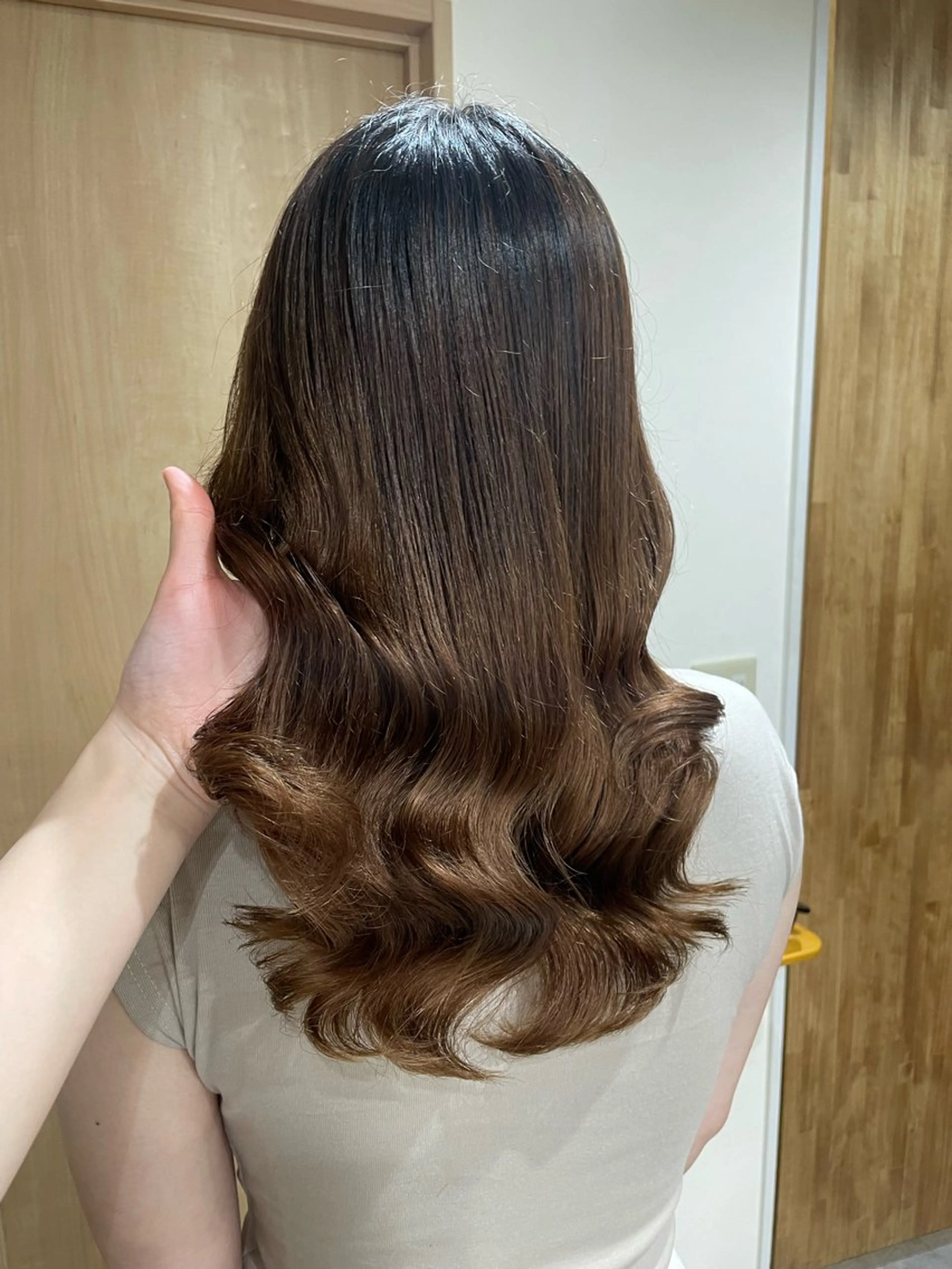 セミロング パーマ セミロングパーマ 韓国風ヘア 韓国風パーマ/ヘア セット/店長みづきのヘアスタイル