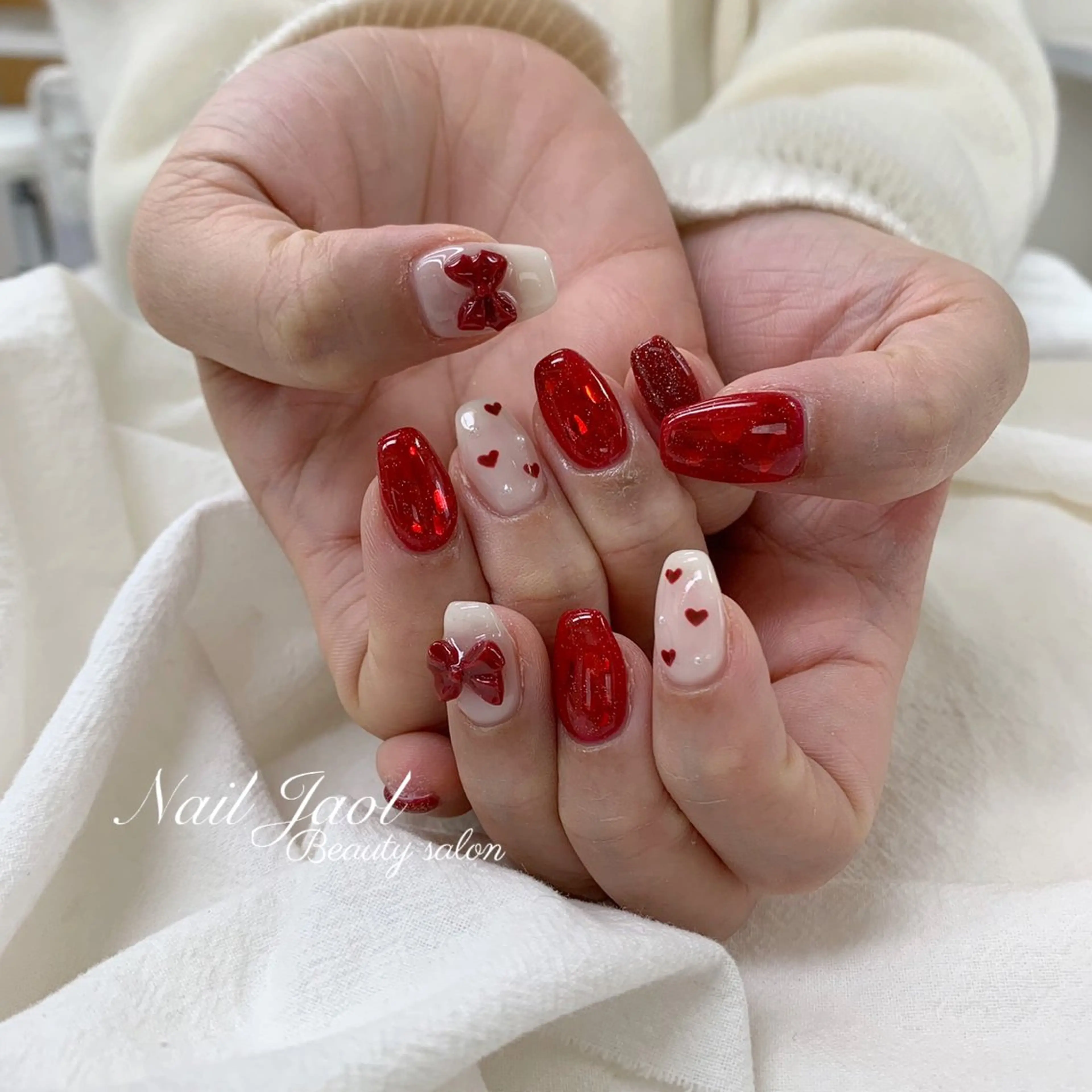 ミディアム 韓国風ヘア ハンドネイル ハンドケア nail jaol池袋店所属・ネイルJaol 池袋のネイルデザイン