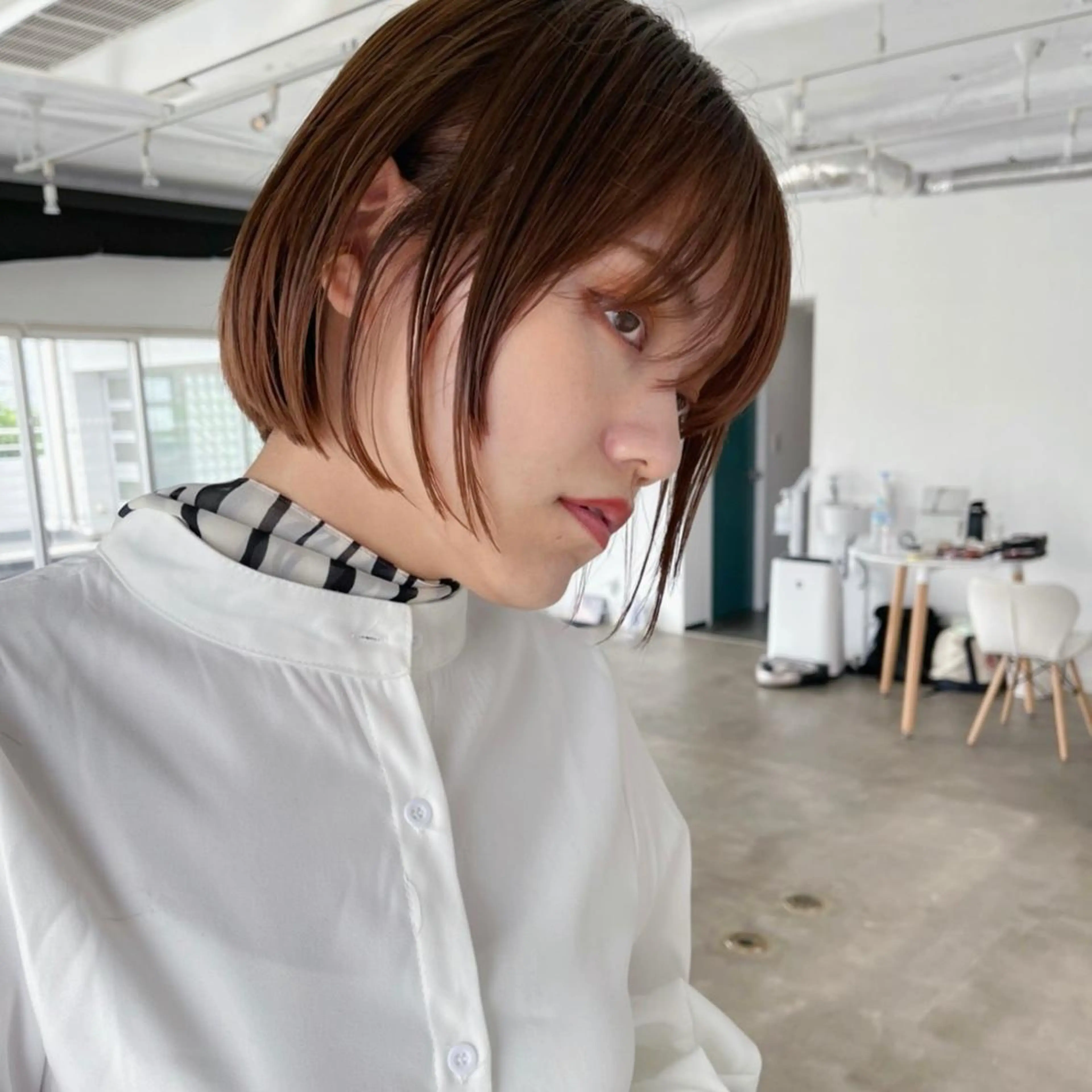 ショート カラー 切りっぱなしボブ ワンレンボブ ショートボブ ボブ ショートヘア EMANON share salon所属・ボブ特化🍃 ANDYのヘアスタイル