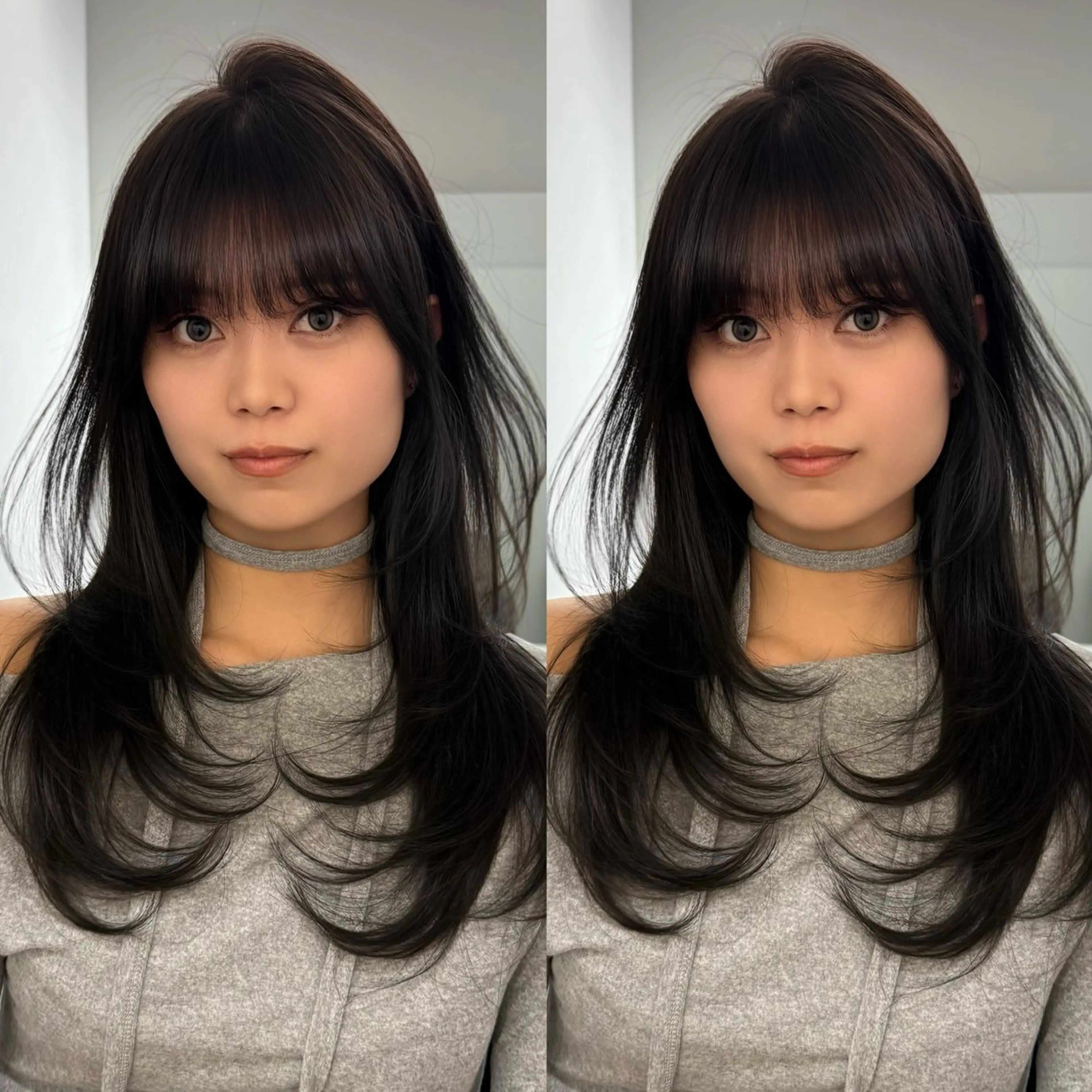 ロング カラー ハッシュカット レイヤーカット ワンホンヘア カット ヘアカラー トリートメント レイヤー/艶カラー /韓国ヘア/高松のヘアスタイル