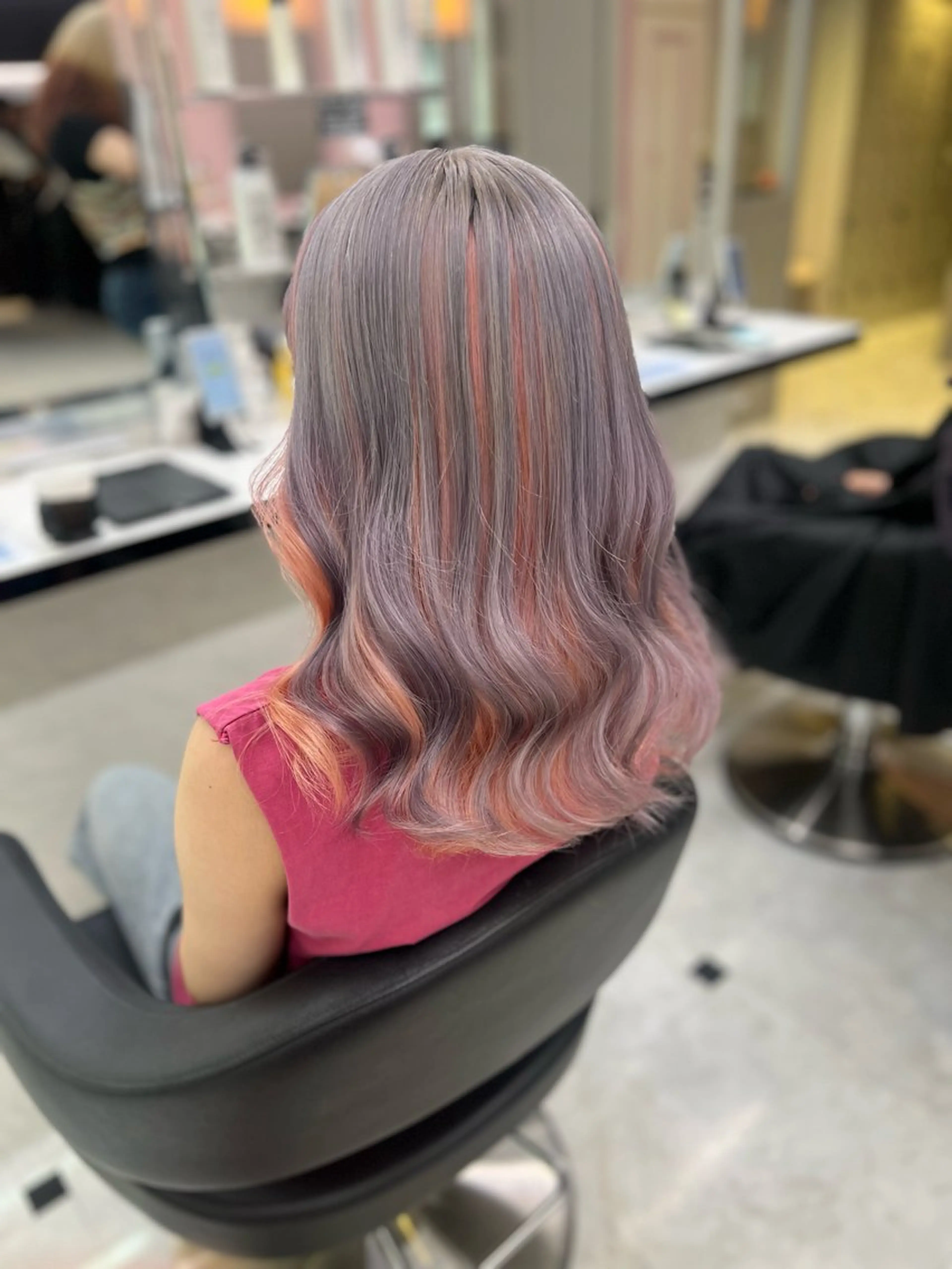 ミディアム カラー ヘアアレンジ ヘアカラー トリートメント ヘッドスパ ヘアセット 💕ブリーチカラー☁ 髪質改善💖サワのヘアスタイル