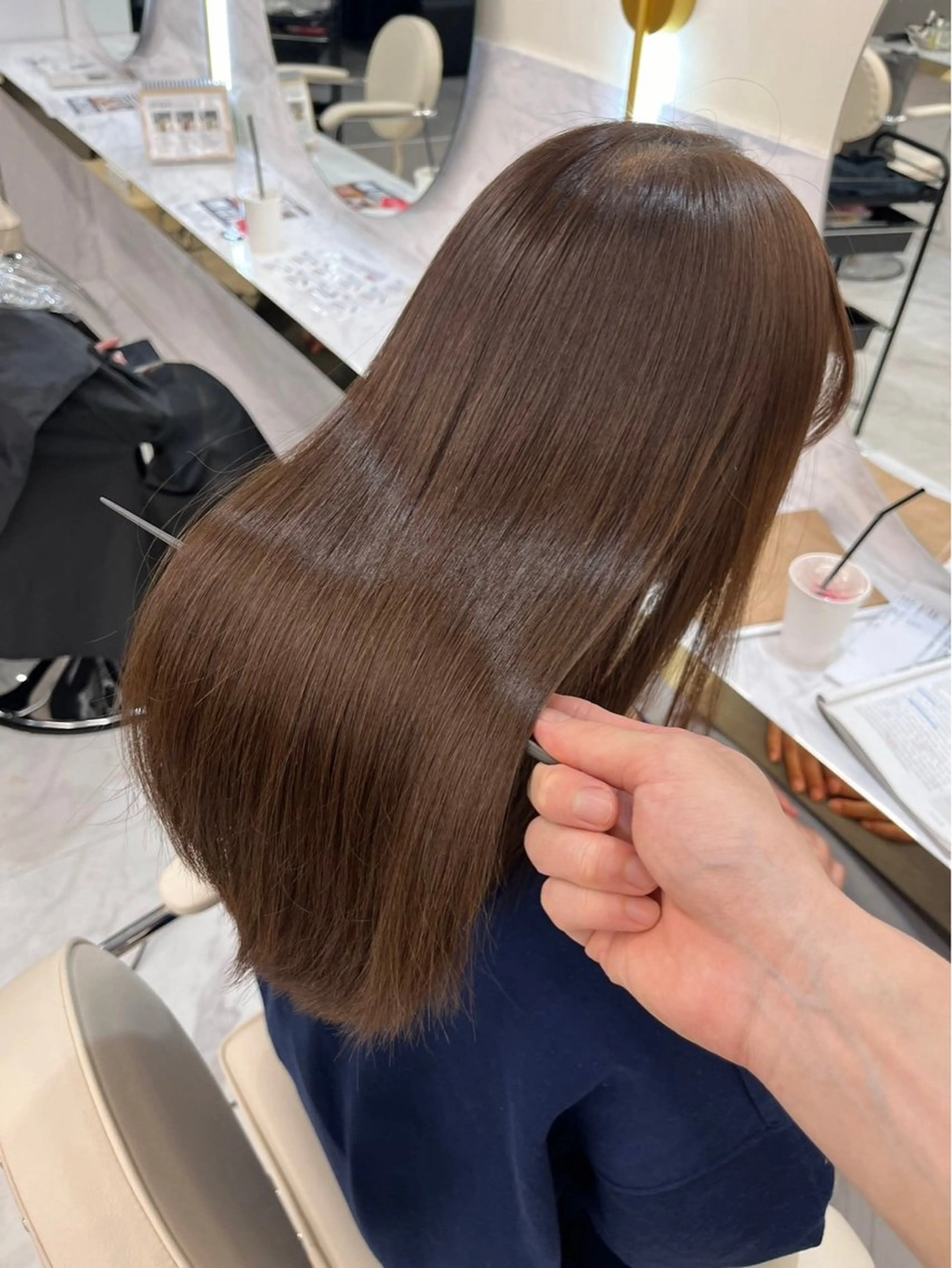 セミロング カラー ヘアカラー トリートメント カラー🫧髪質改善 高原瑞輝のヘアスタイル