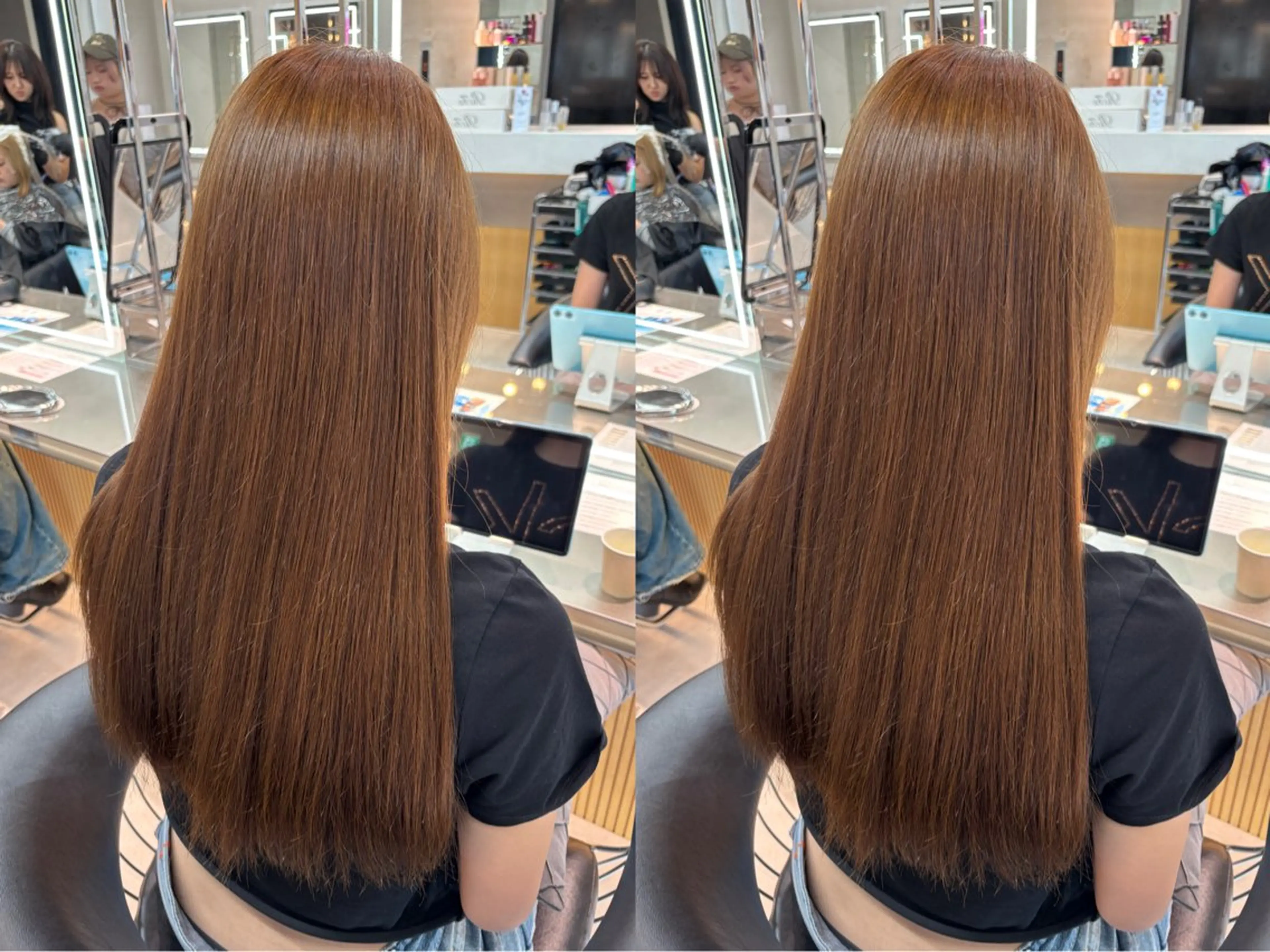 ロング カラー パーマ 髪質改善 レイヤーカット 縮毛矯正 【美髪矯正) 吉村　清志のヘアスタイル
