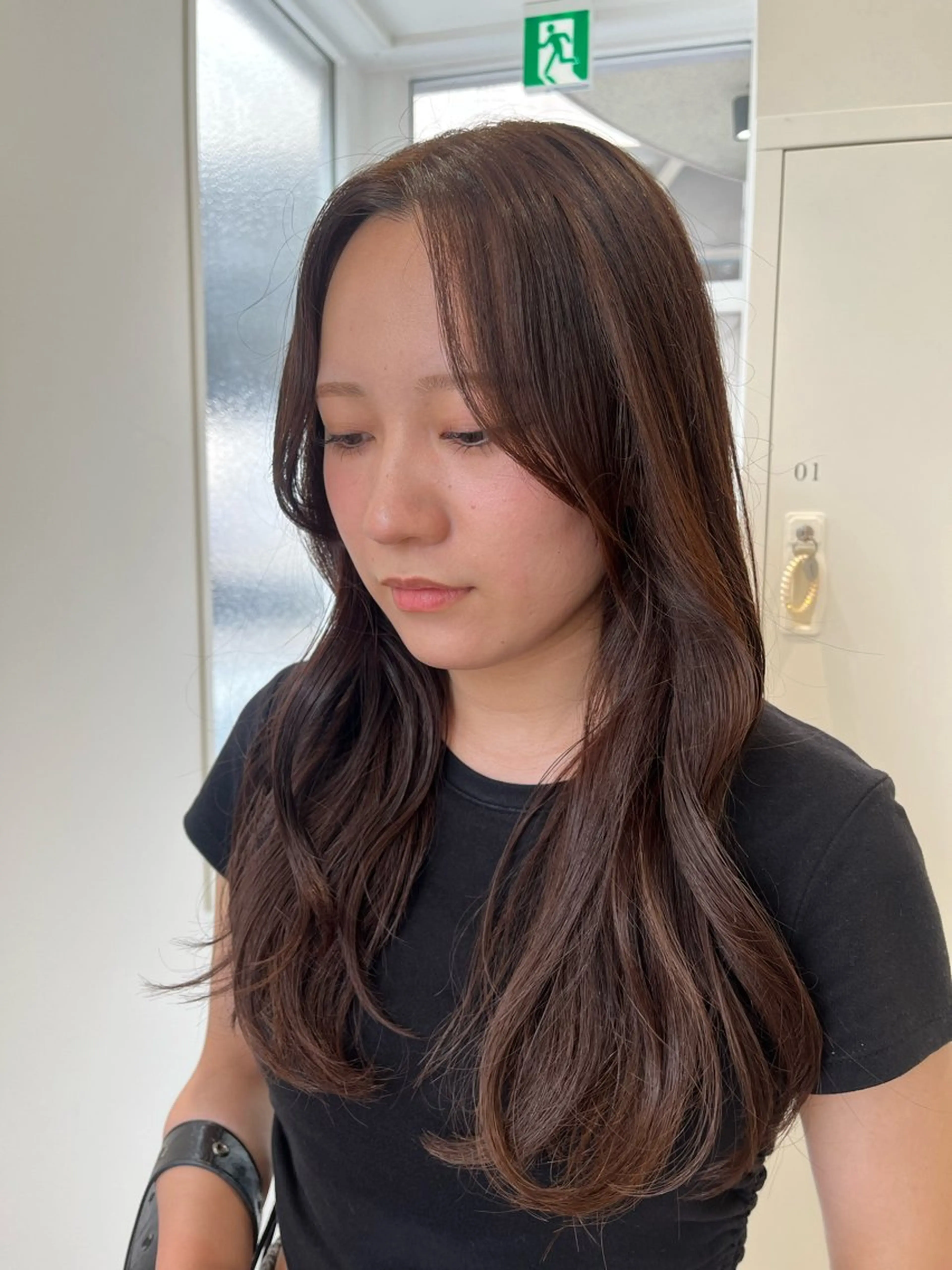 ロング カラー ブラウンカラー チョコレートブラウン レイヤーカット カット ヘアカラー トリートメント 🌷 miko🌷のヘアスタイル
