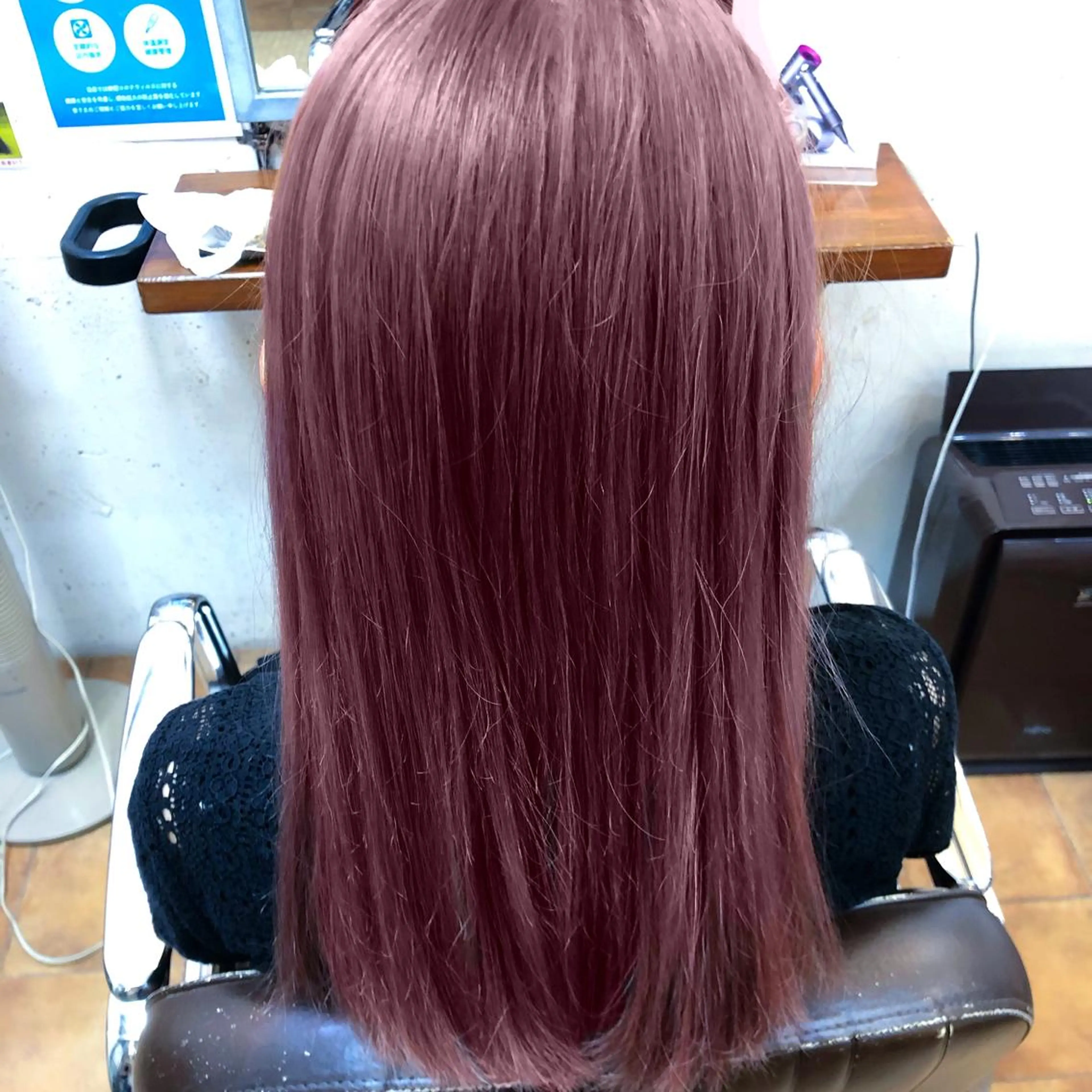 ロング カラー ブリーチ ピンクカラー ローズカラー メンズパーマ 本多のヘアスタイル