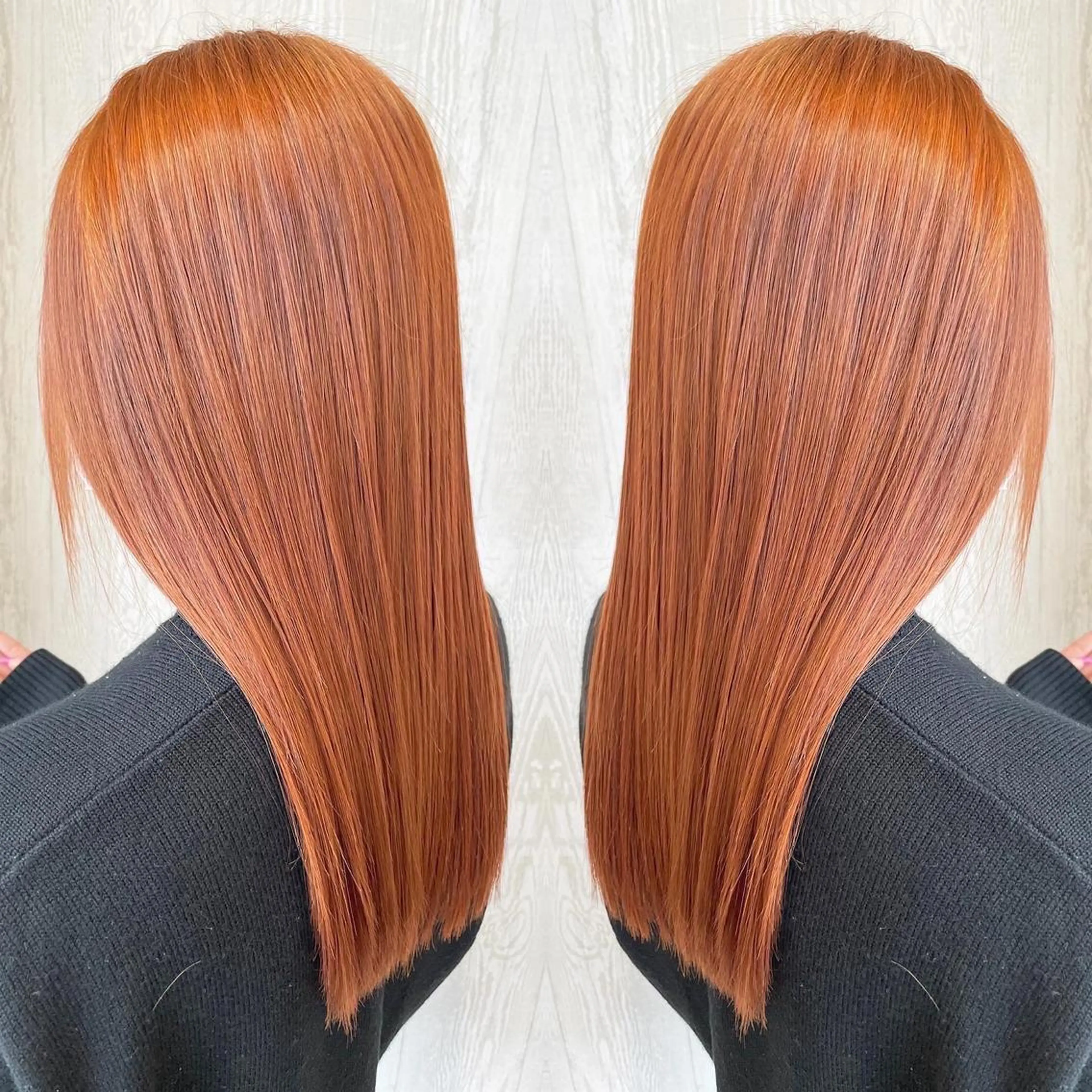 セミロング カラー アッシュ 透明感カラー オレンジ 外国人風カラー レイヤーカット ヘアカラー トリートメント 河合秀明/ハイライト /インナーカラーのヘアスタイル